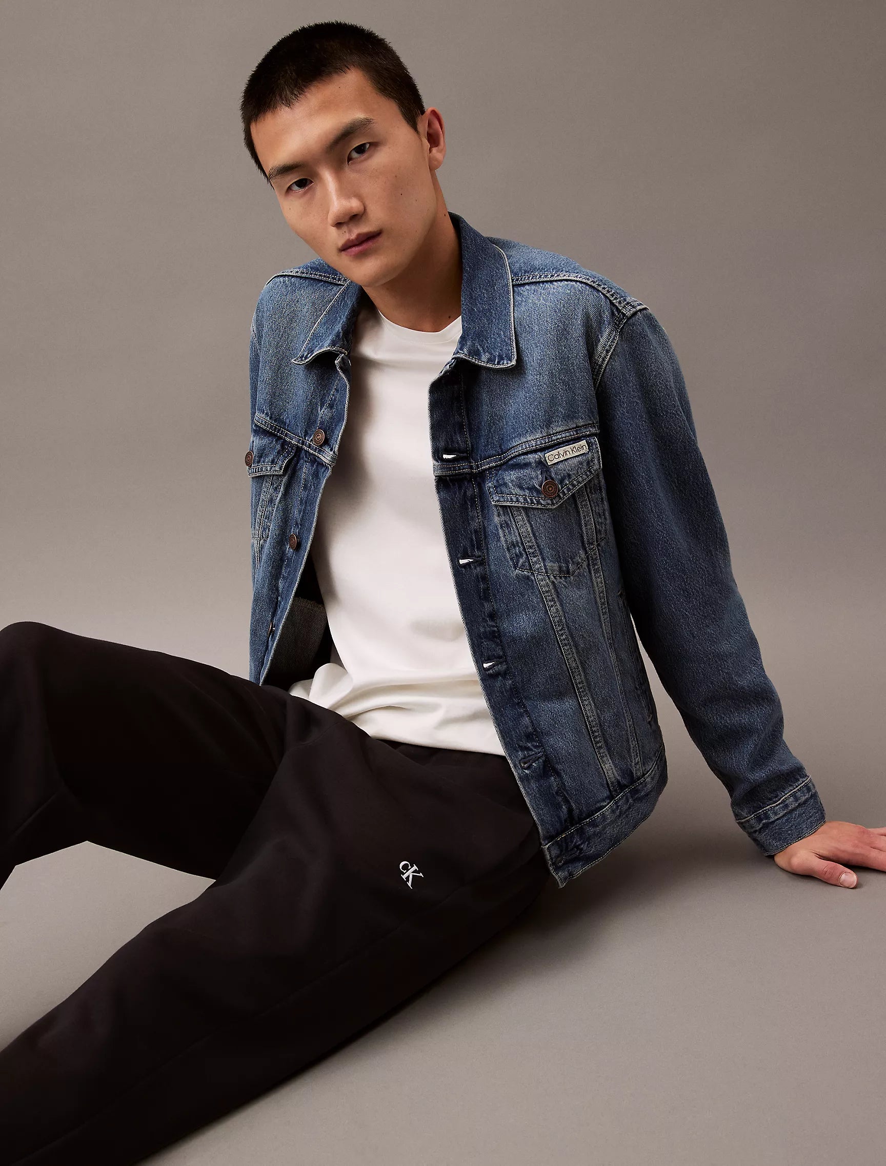 CALVIN KLEIN Mens' Archive Logo Fleece Joggers BLACK