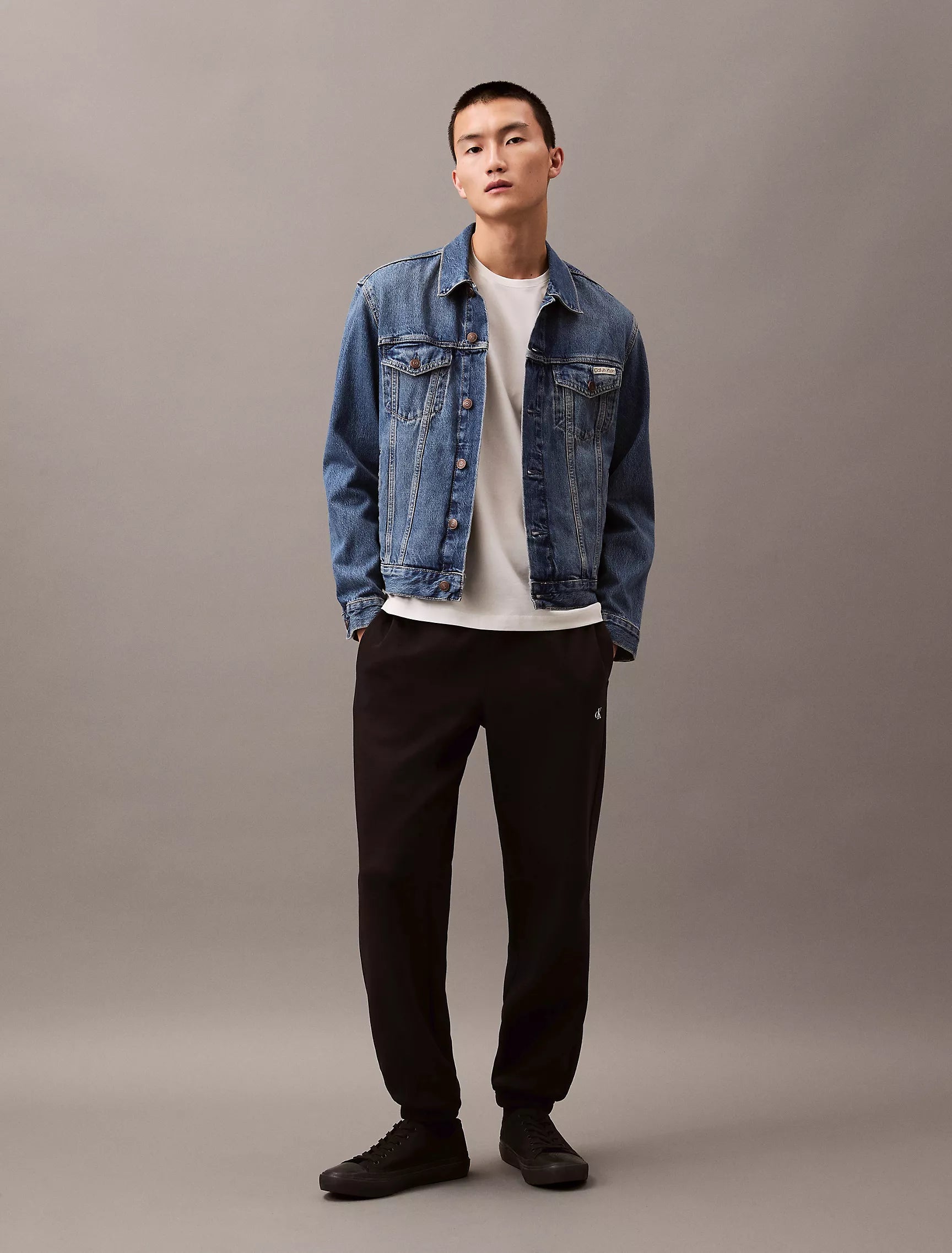 CALVIN KLEIN Mens' Archive Logo Fleece Joggers BLACK