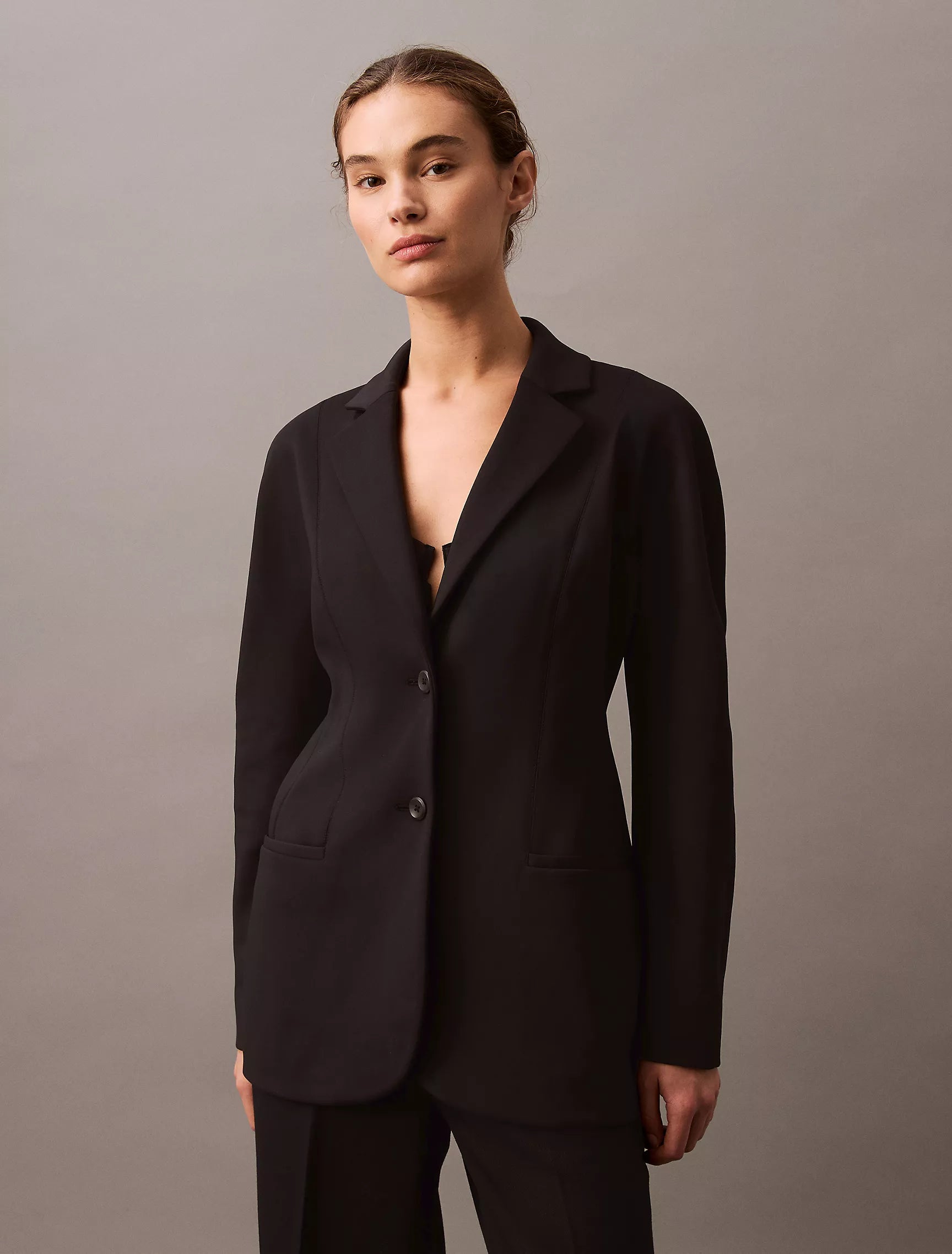 Calvin Klein Womens' Scuba Dolman Classic Blazer / black
