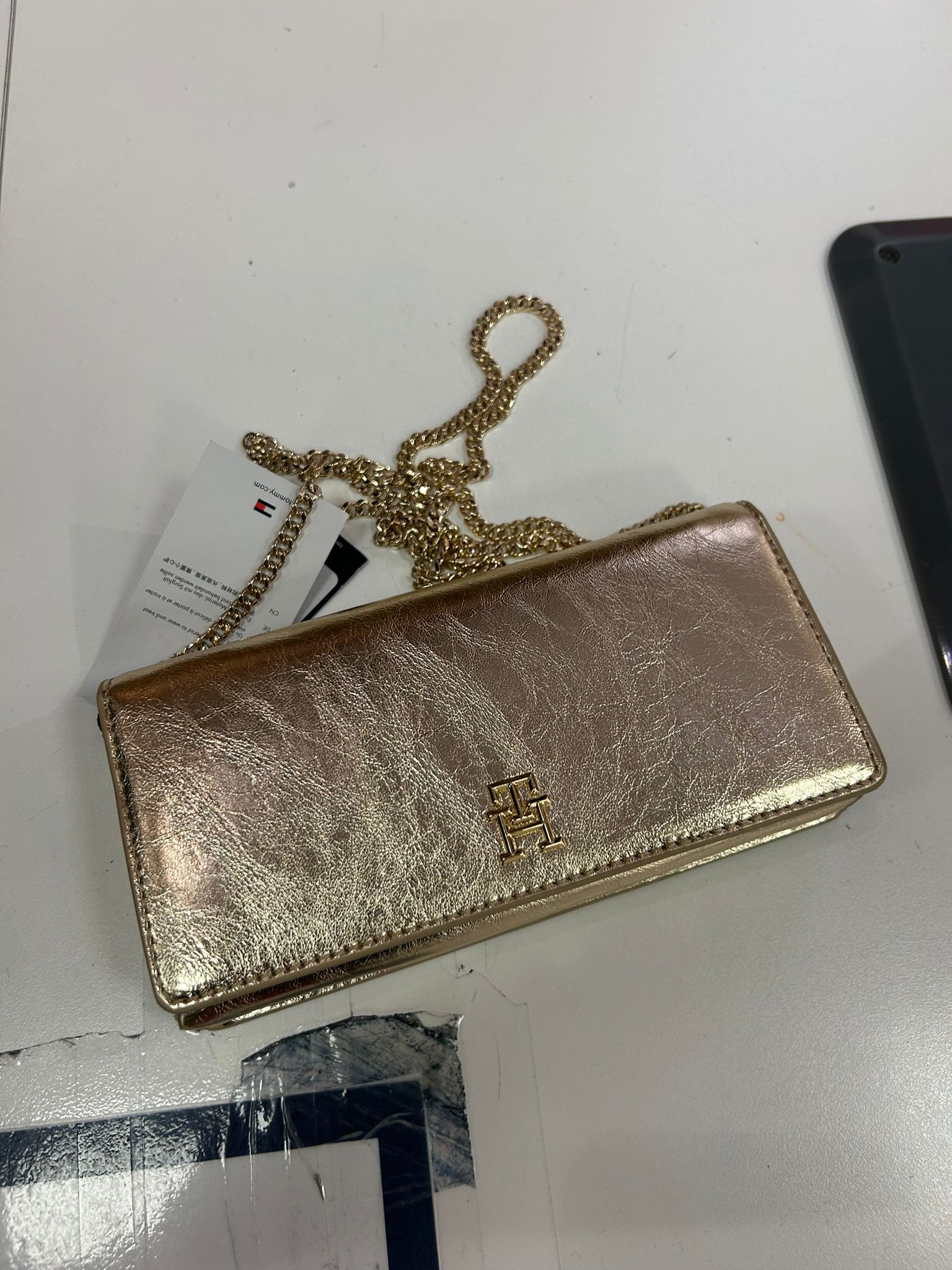 Women's Tommy Monogram Plaque Crossbody Bag Gold