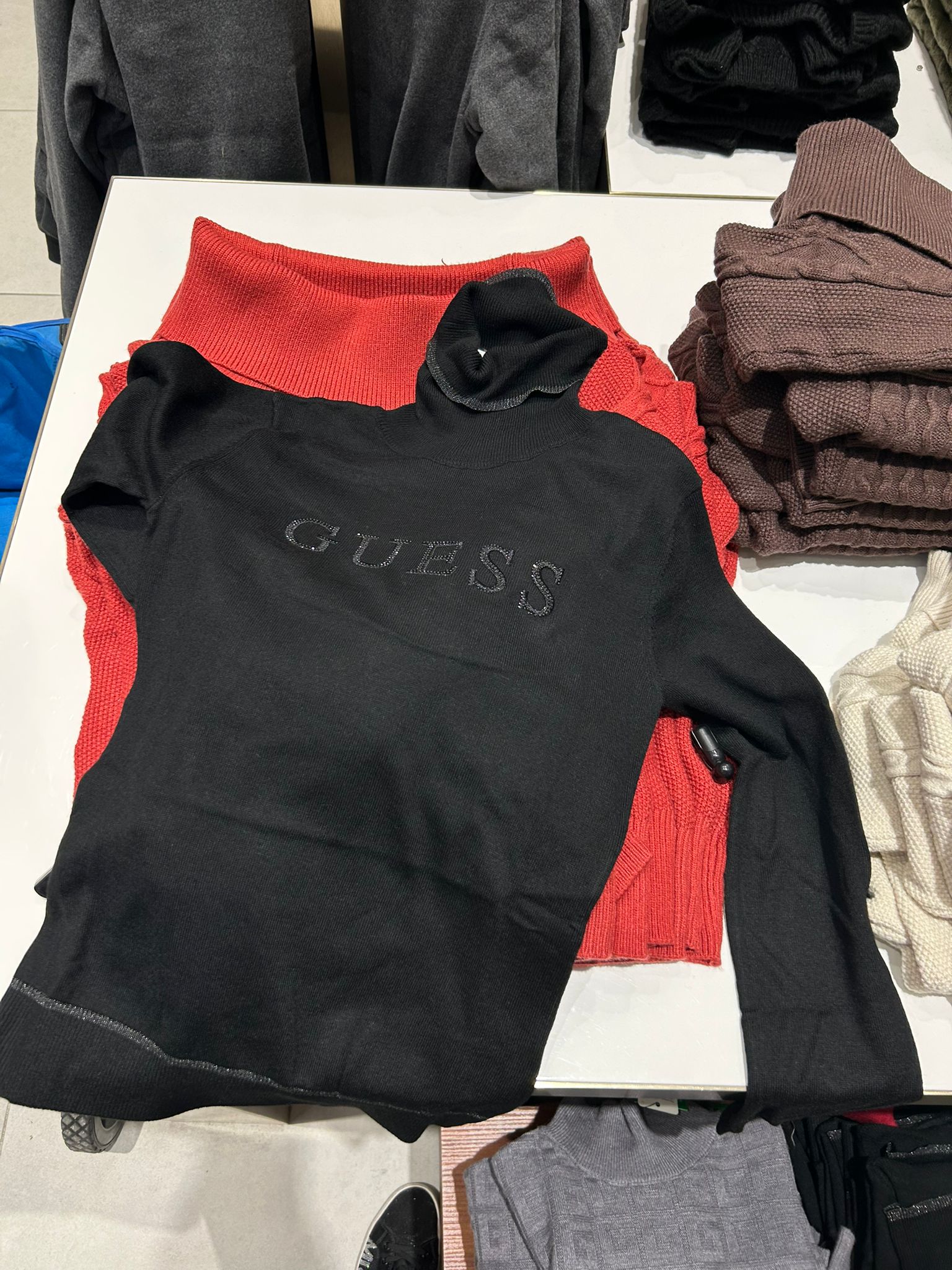 Guess Womens' Maltina Logo Turtleneck Sweater bLACK