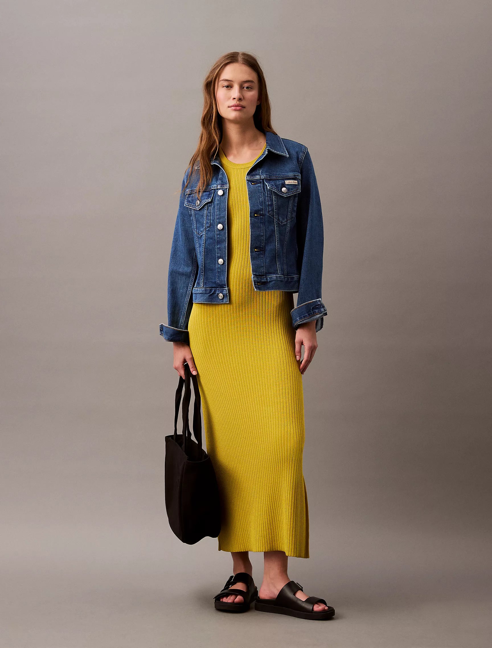 Calvin Klein WOMENS' Classic Trucker Jacket Runaway Blue