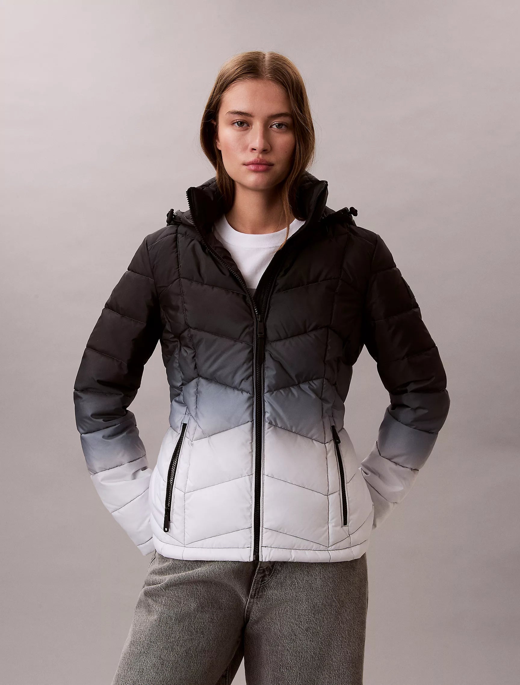 Calvin Klein Womens' Ombre Slim Puffer Jacket