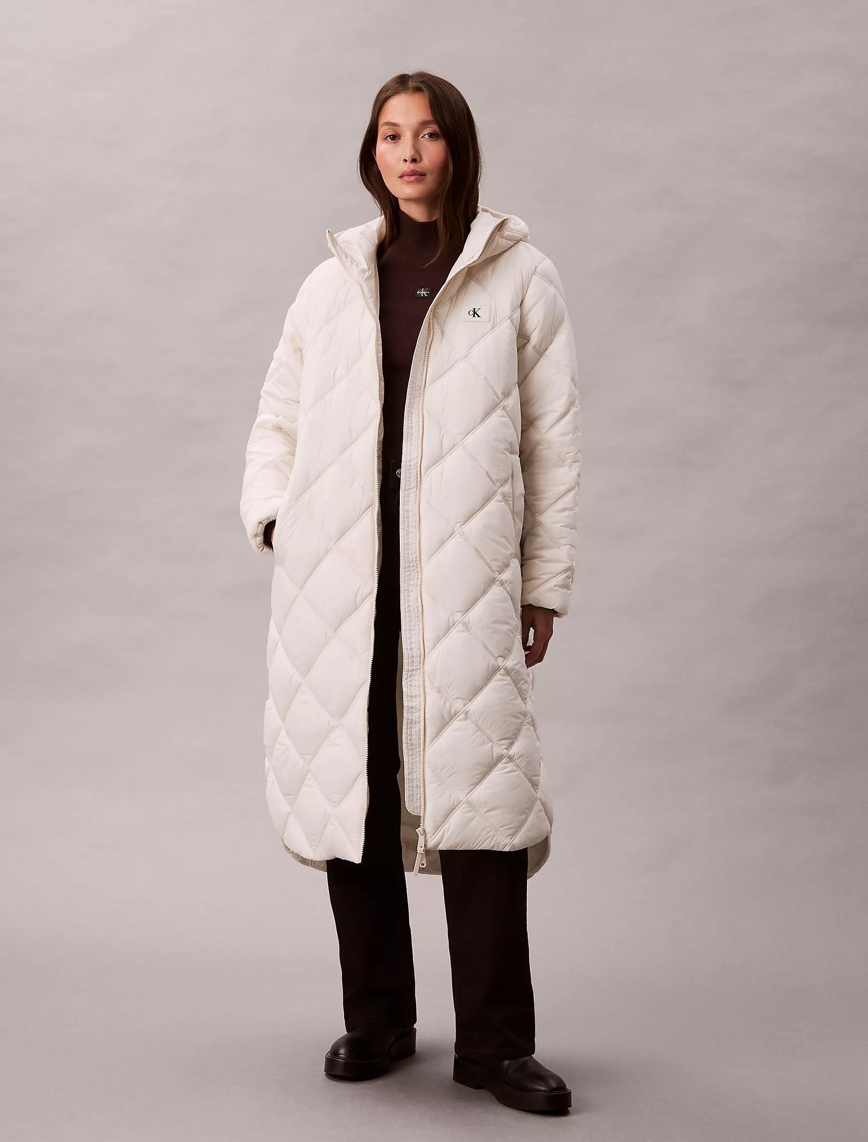 Calvin Klein Womens' Long Hooded Puffer Jacket