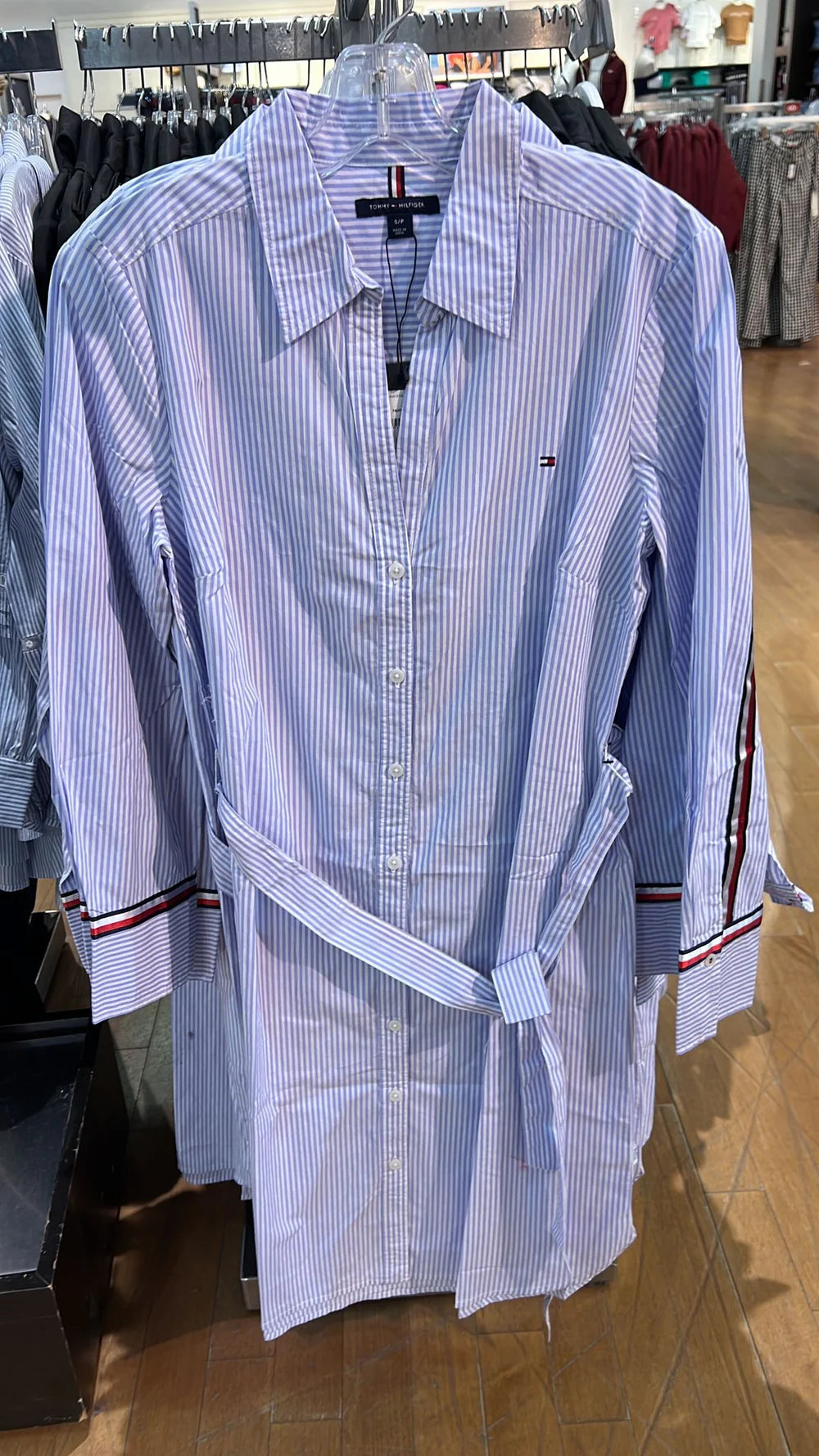Women TOMMY HILFIGER Vertical Stripe Shirt Dress