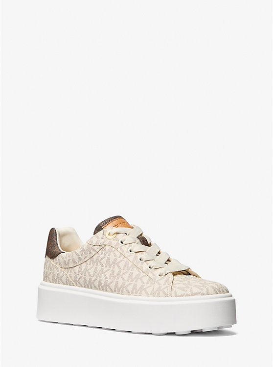 Michael Kors WOMENS' Romey Two-Tone Logo Platform Sneaker VANILLA