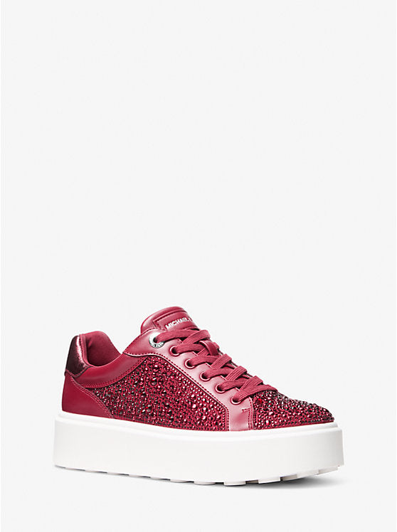 Michael Kors WOMENS' Romey Embellished Platform Sneaker CHERRY