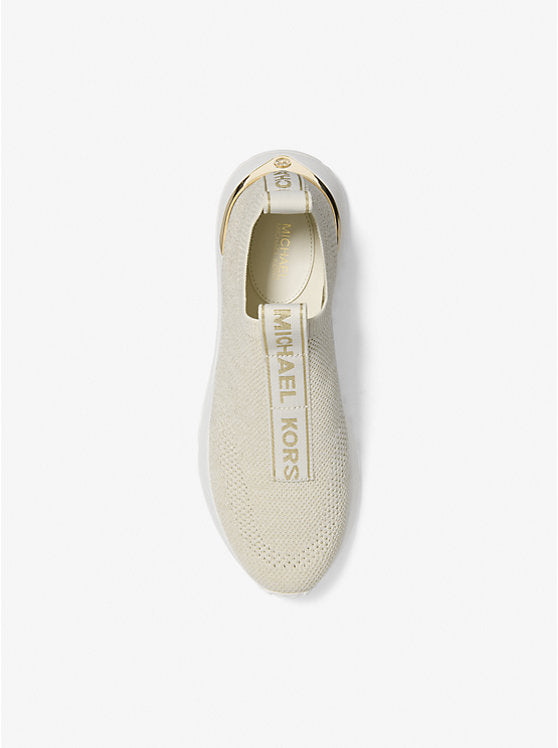 Michael Kors WOMENS' Bodie Knit Slip-On Sneaker PALE GOLD