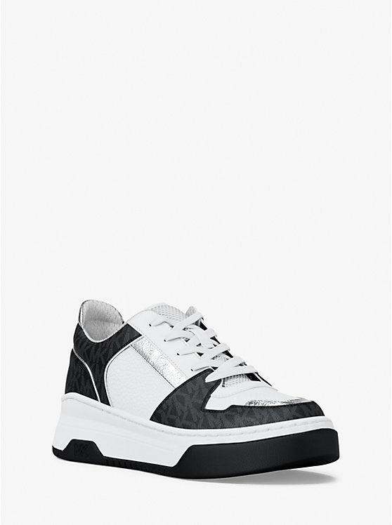 Michael Kors WOMENS' Lexi Mixed-Media Sneaker BLACK