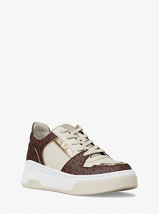 Michael Kors WOMENS' Lexi Mixed-Media Sneaker Brown