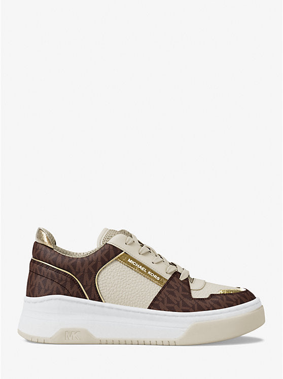 Michael Kors WOMENS' Lexi Mixed-Media Sneaker Brown