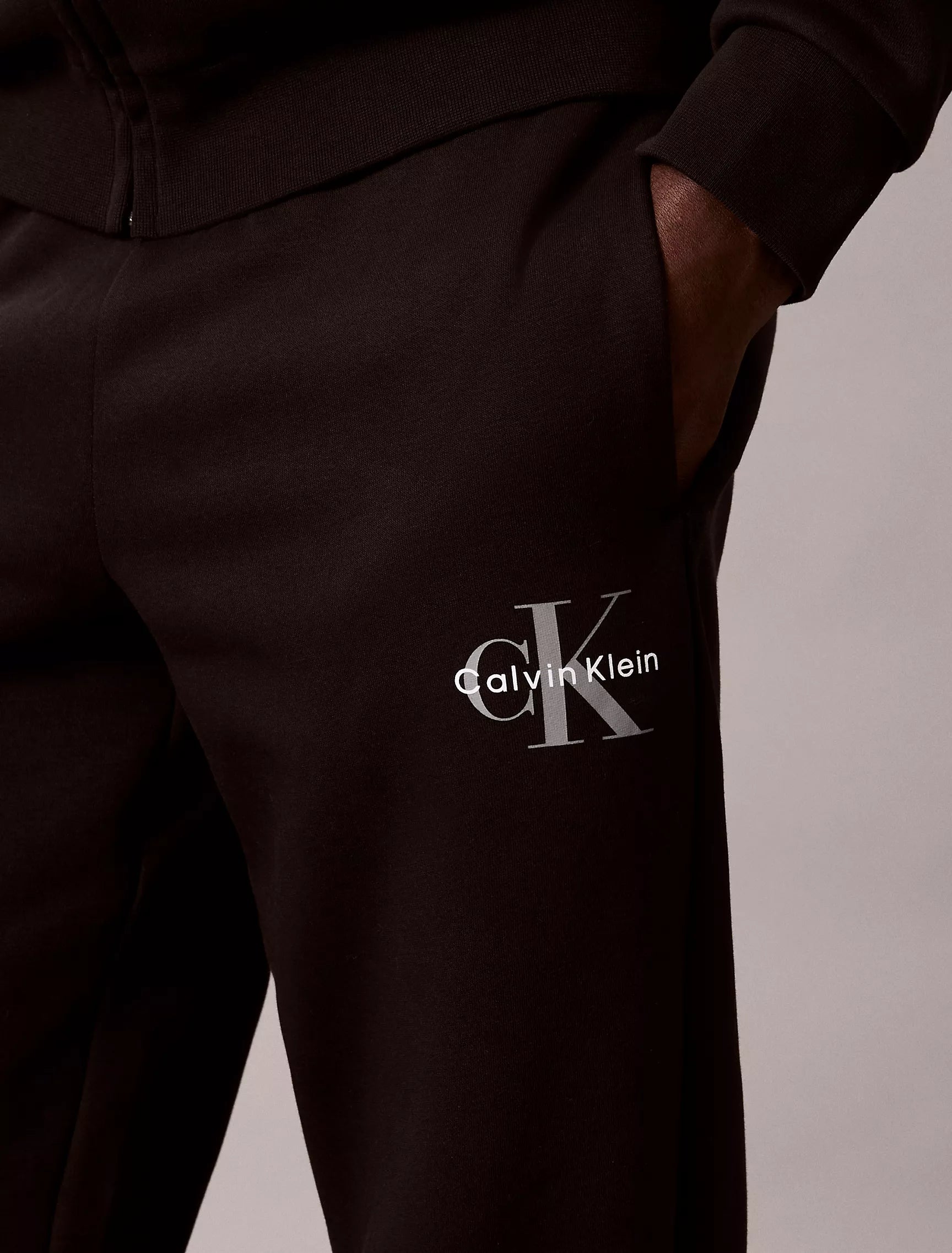 CALVIN KLEIN Mens' Monologo Fleece Joggers black