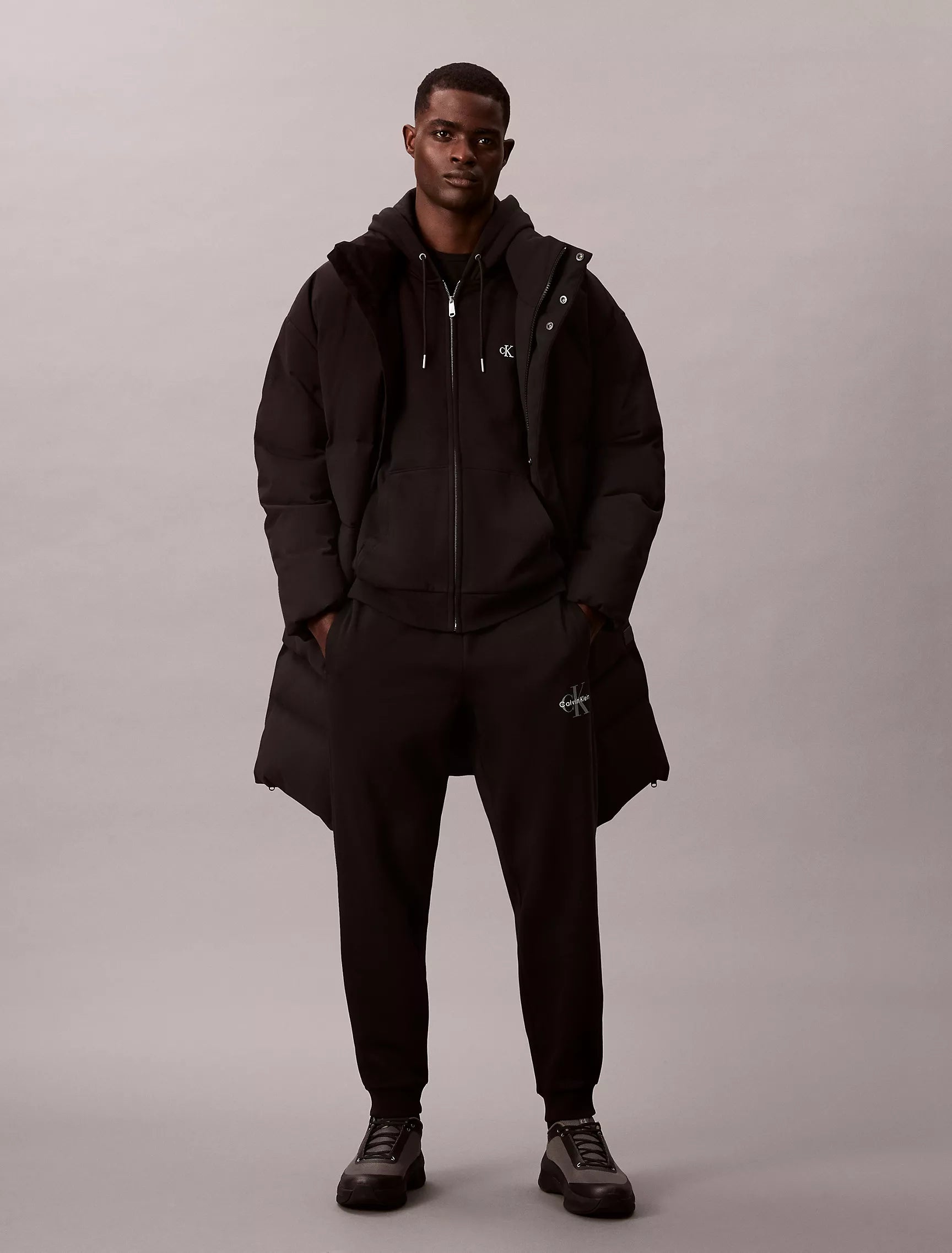 CALVIN KLEIN Mens' Monologo Fleece Joggers black