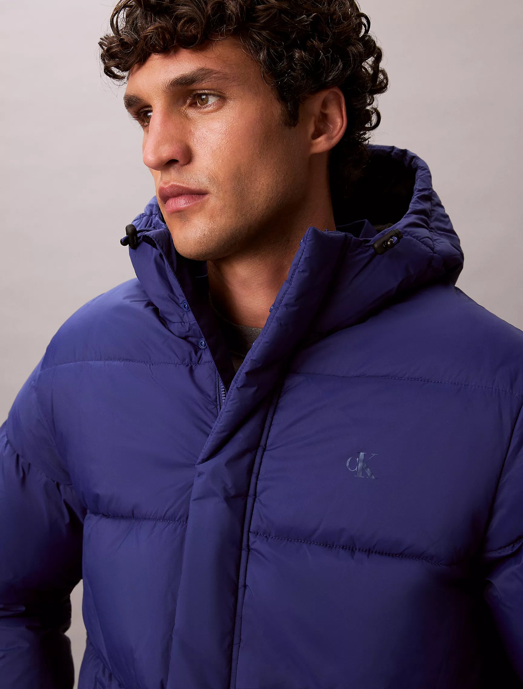 Calvin Klein Mens' Hooded Puffer Jacket Bellwether Blue