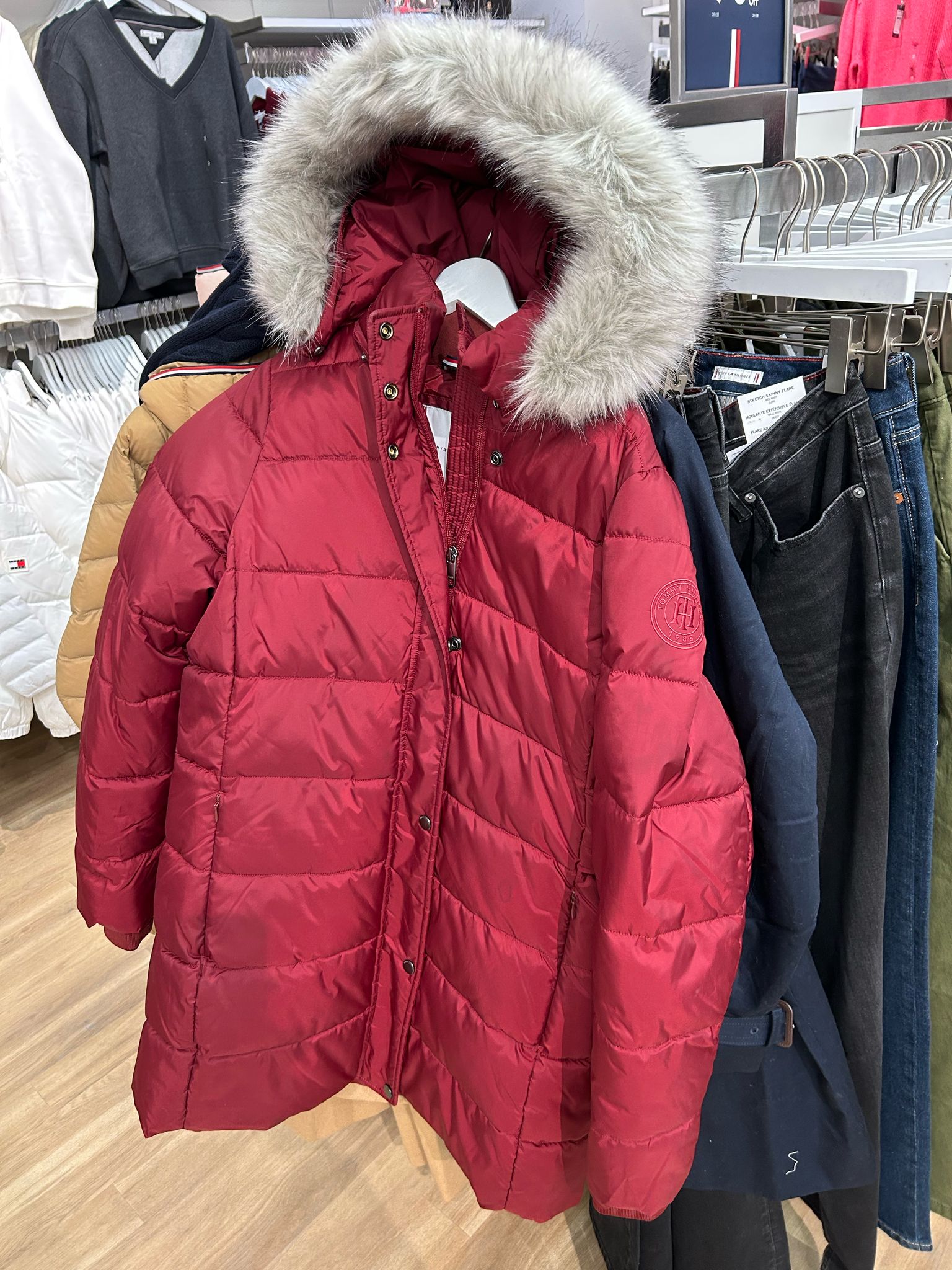 WOMEN TOMMY Hooded Long Puffer Coat
