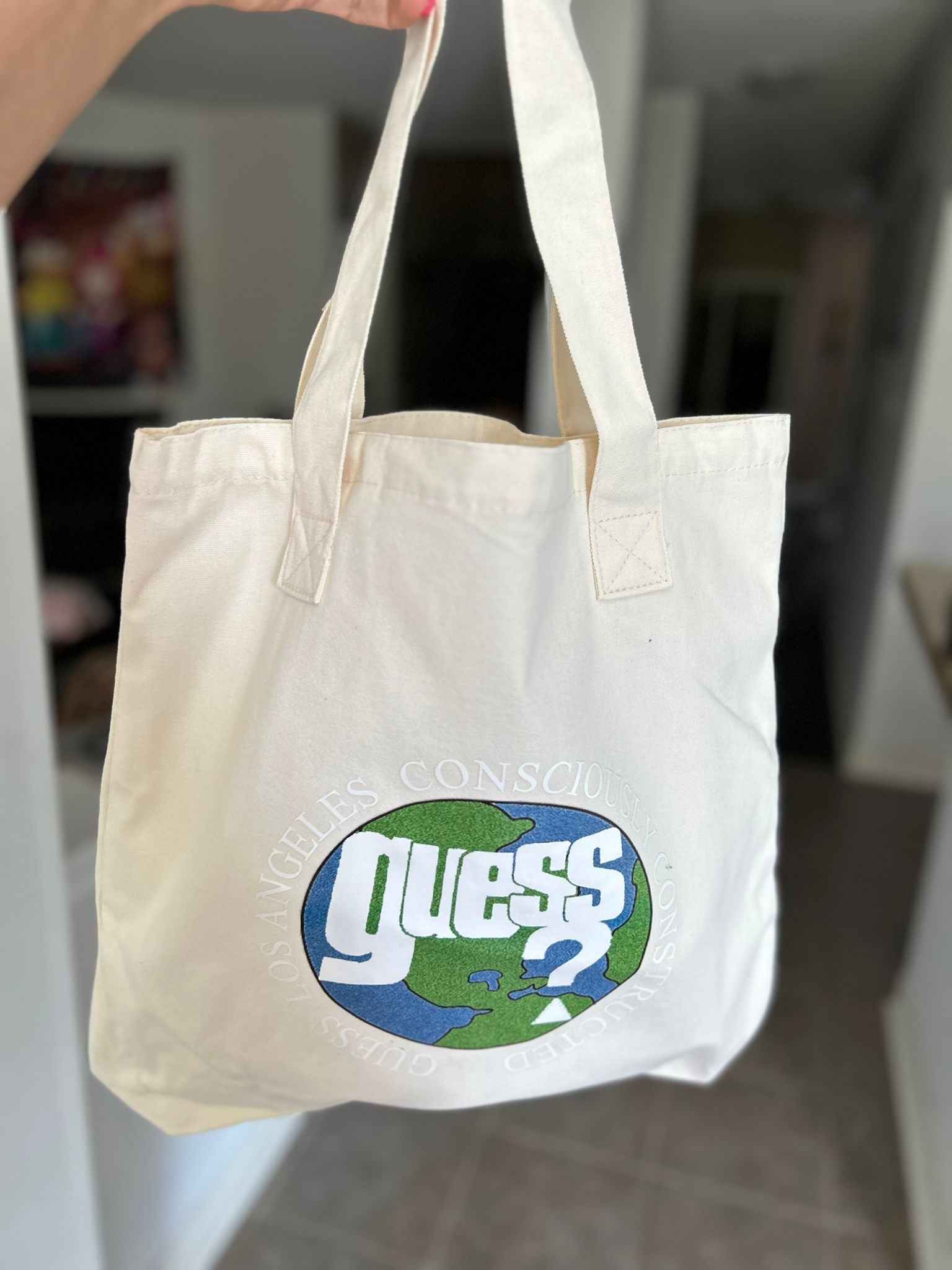 Guess Los Angeles Eco Tote Handbag Reuseable Bag Conscious Constructed