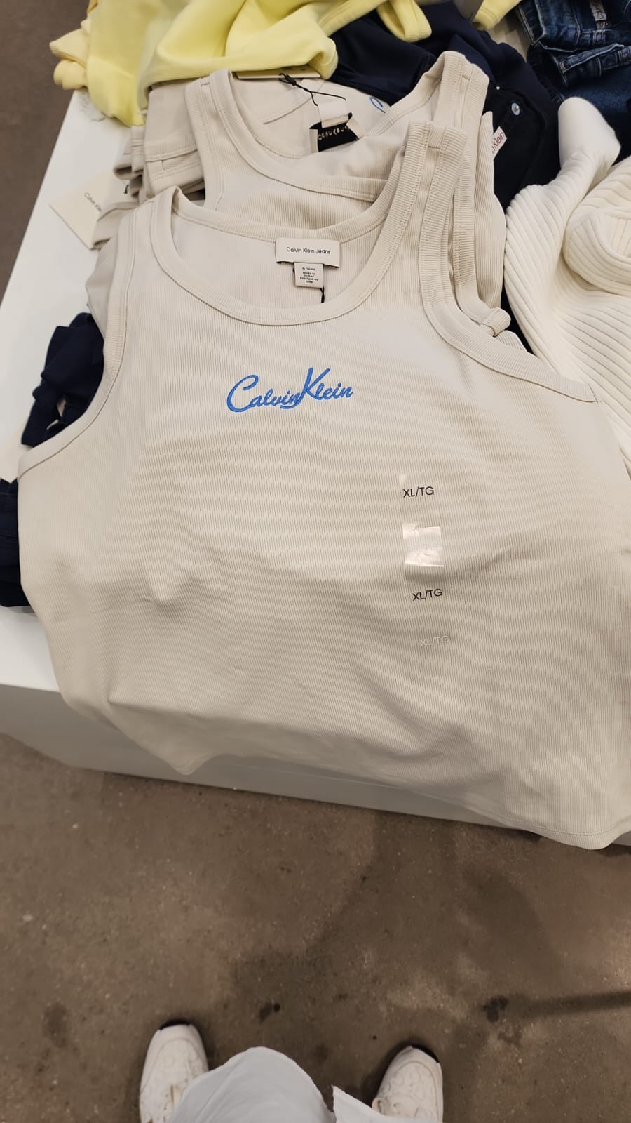 Calvin Klein Womens' Cotton Contour Rib Embroidered Logo Tank Top