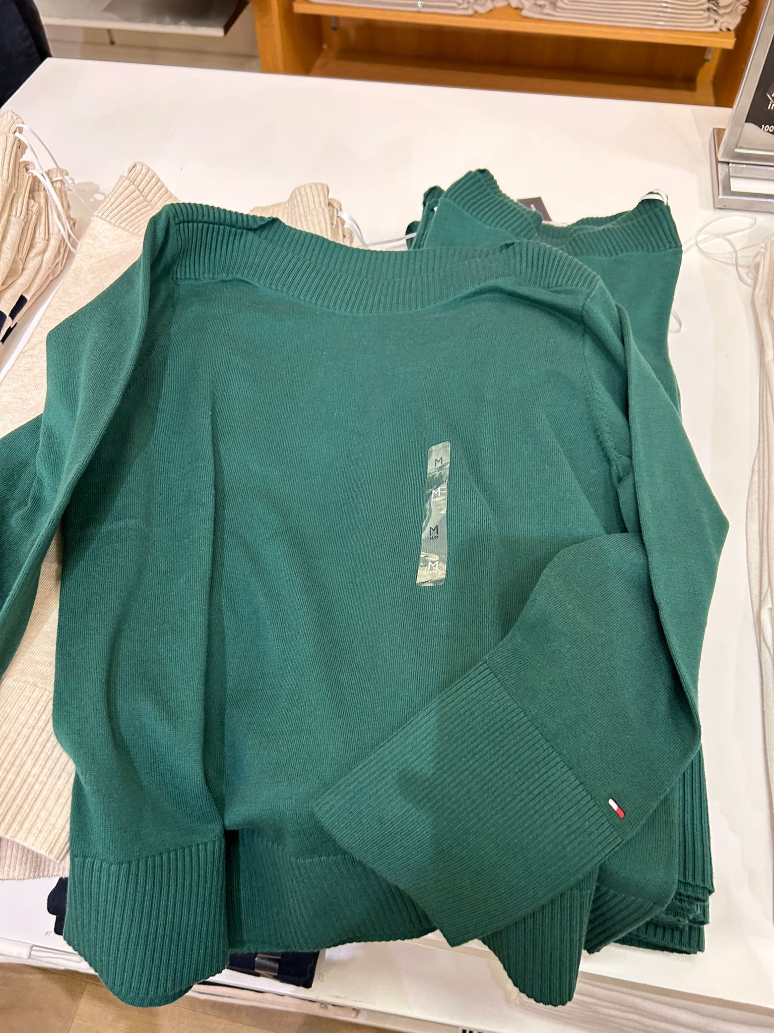 Tommy Womens' Boatneck Sweater/ Ornamental Green