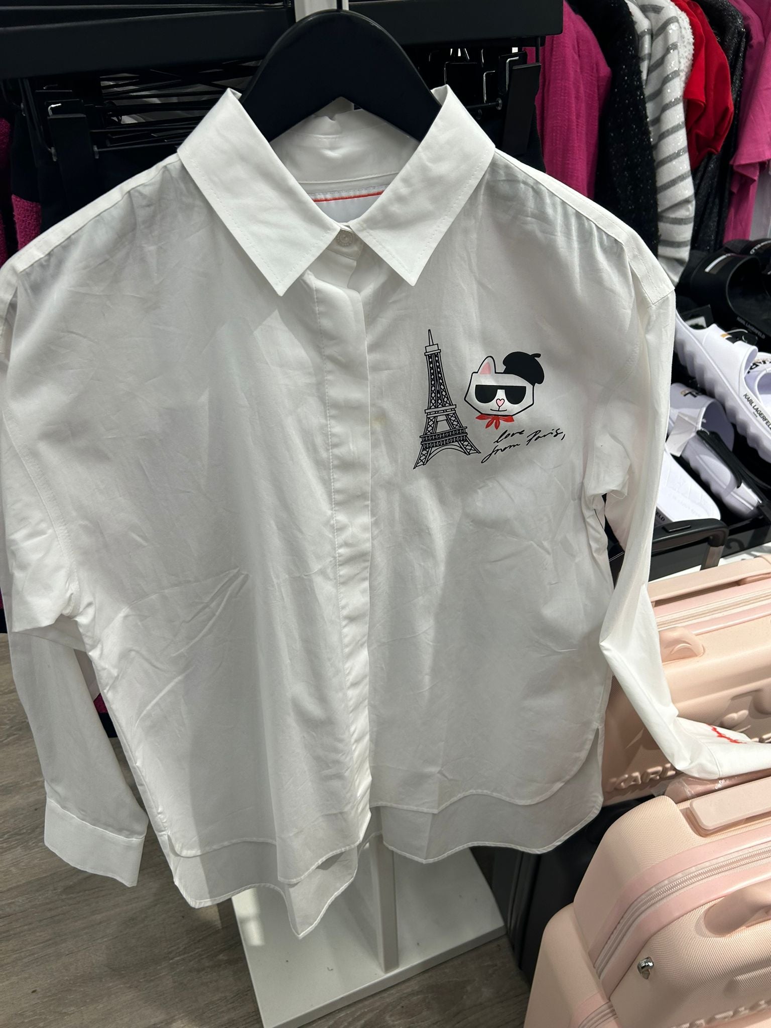 Womens' Karl Lagerfeld Paris CHOUPETTE IN PARIS POPLIN SHIRT