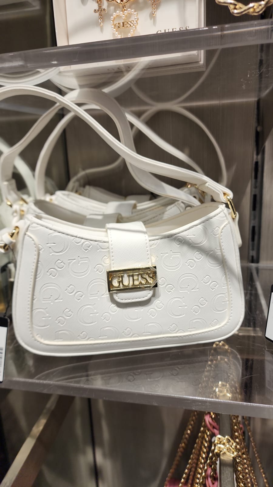 Guess Womens' Sabrina Mini Shoulder Bag/ White
