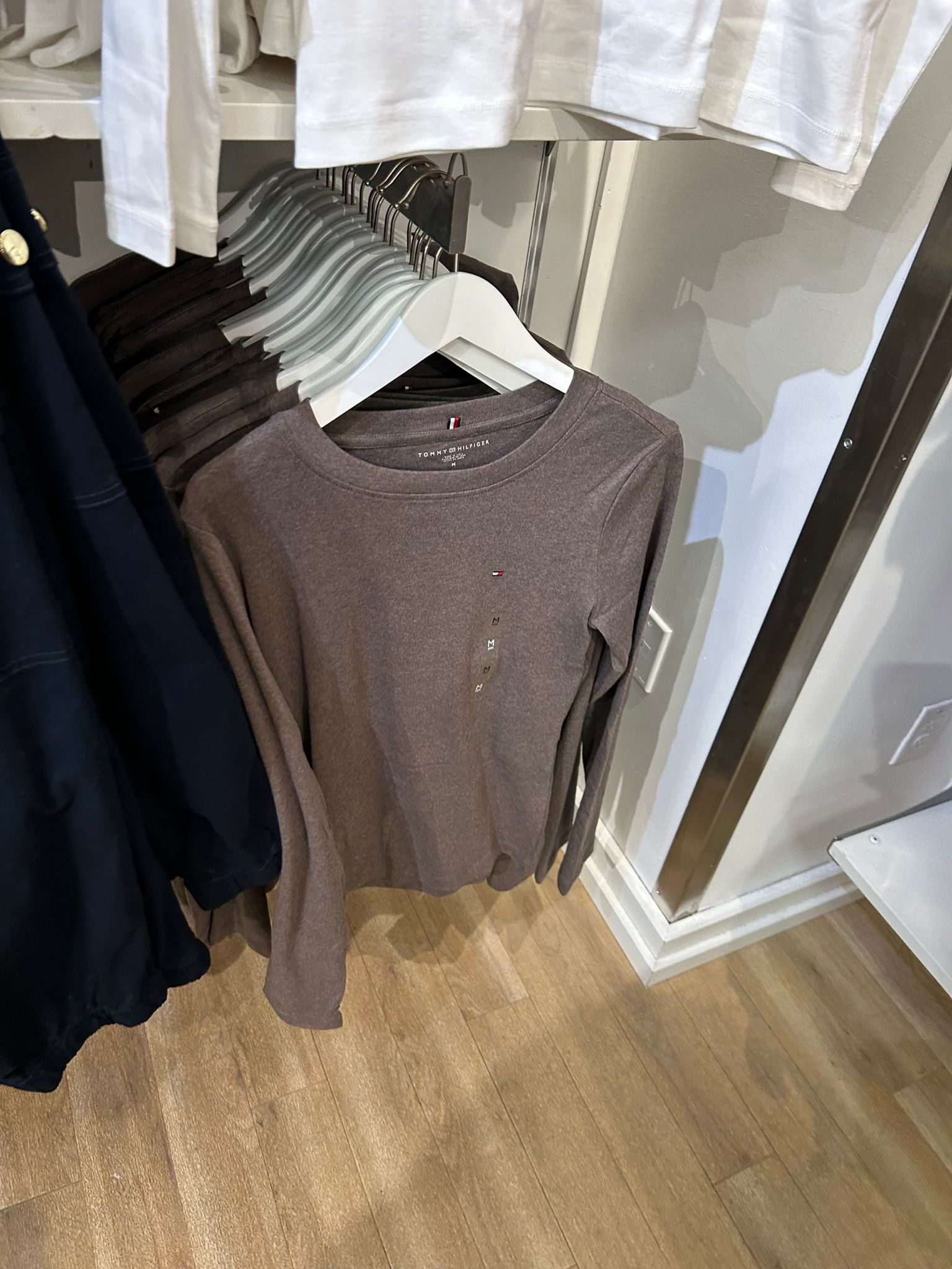 Womens' TOMMY Long-Sleeve Crewneck Favorite T-Shirt Brown