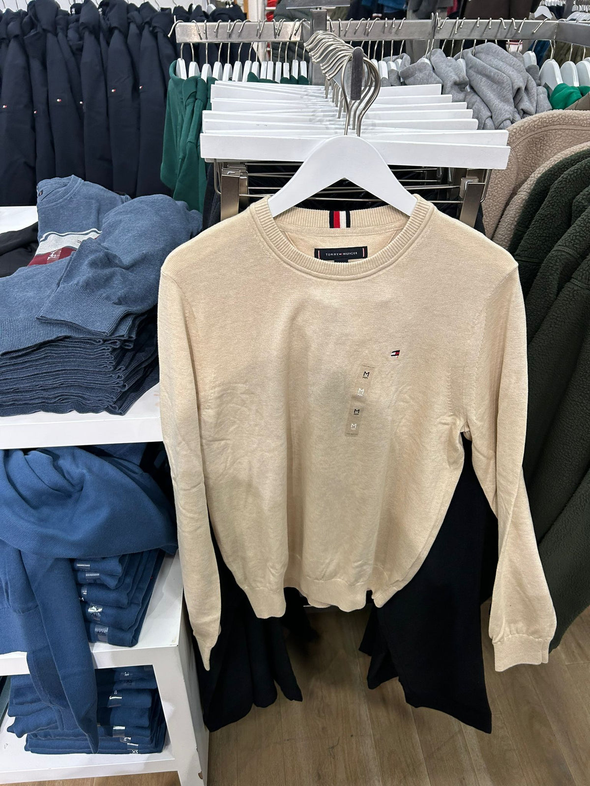 Tommy MENS' Classic Crewneck Sweater BEIGE