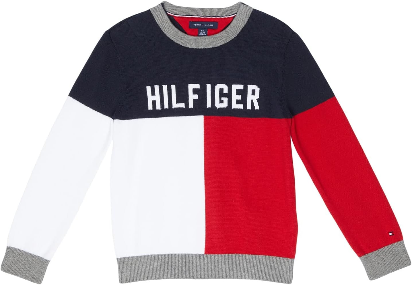 BOYS' Tommy Hilfiger Boys' Adaptive Hilfiger Flag Sweater with Velcro Closure
