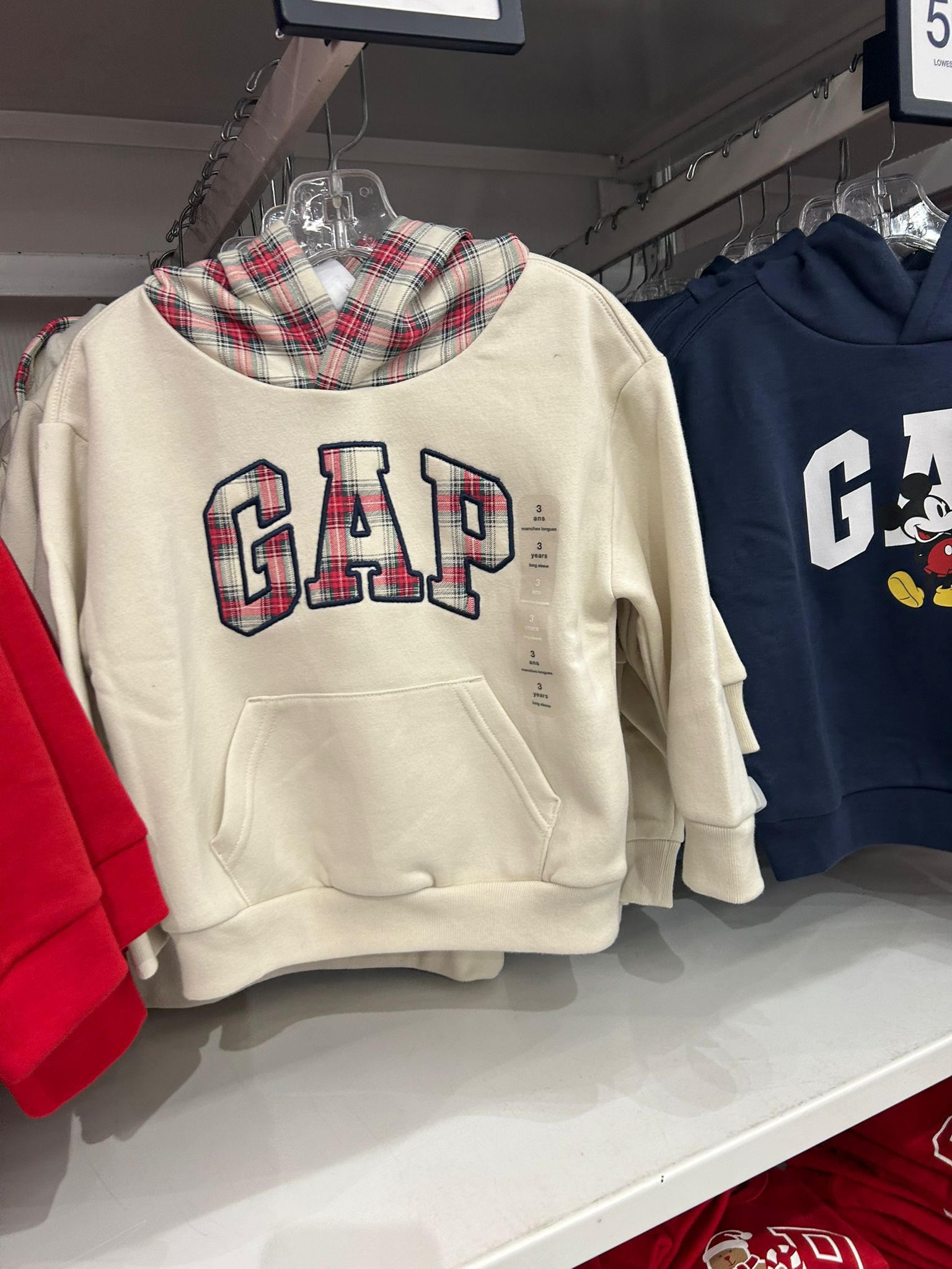 BabyBOY Gap Relaxed Logo Hoodie Tartan Plaid