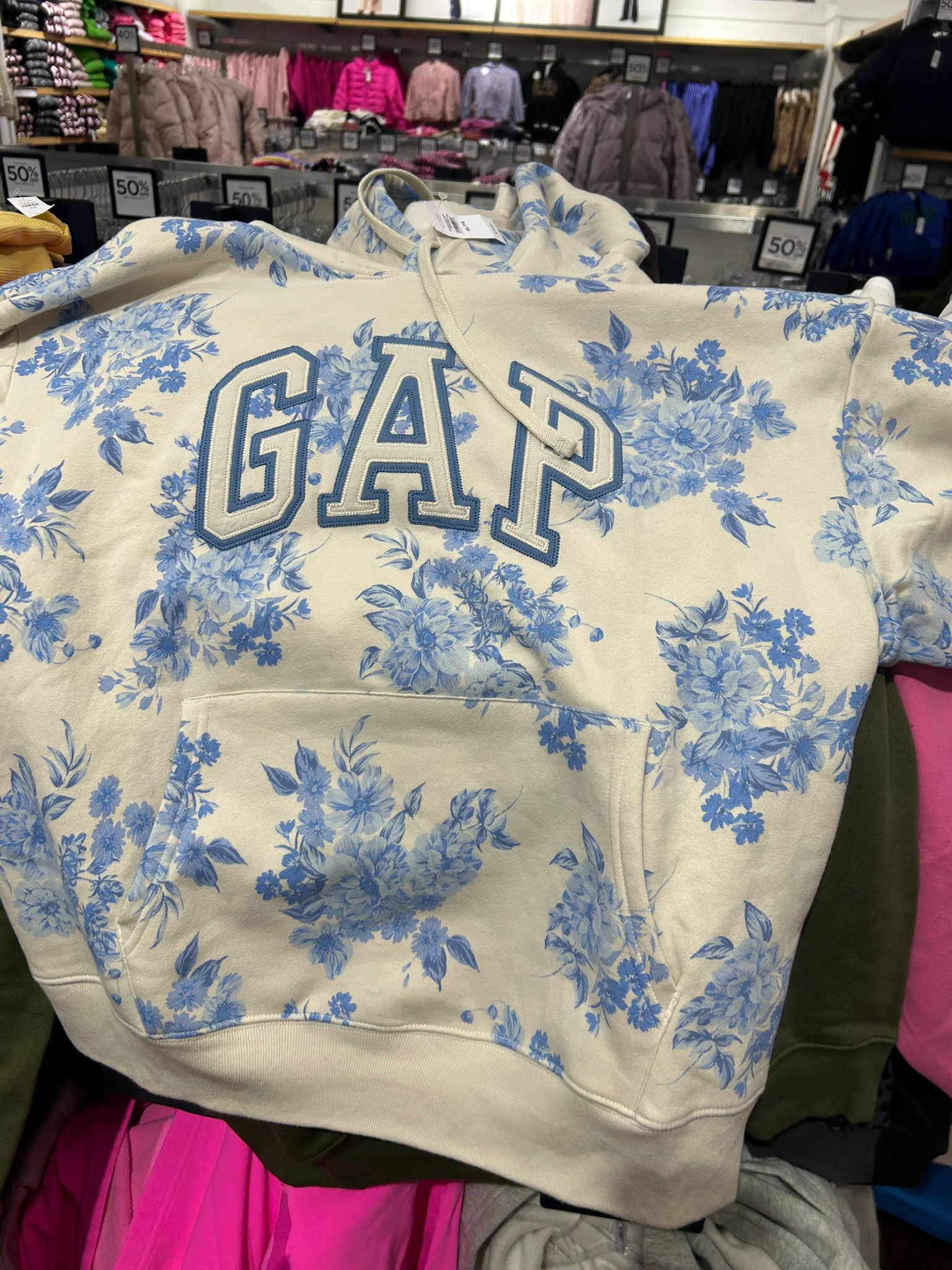 Womens' Gap Logo Hoodie Blue Floral