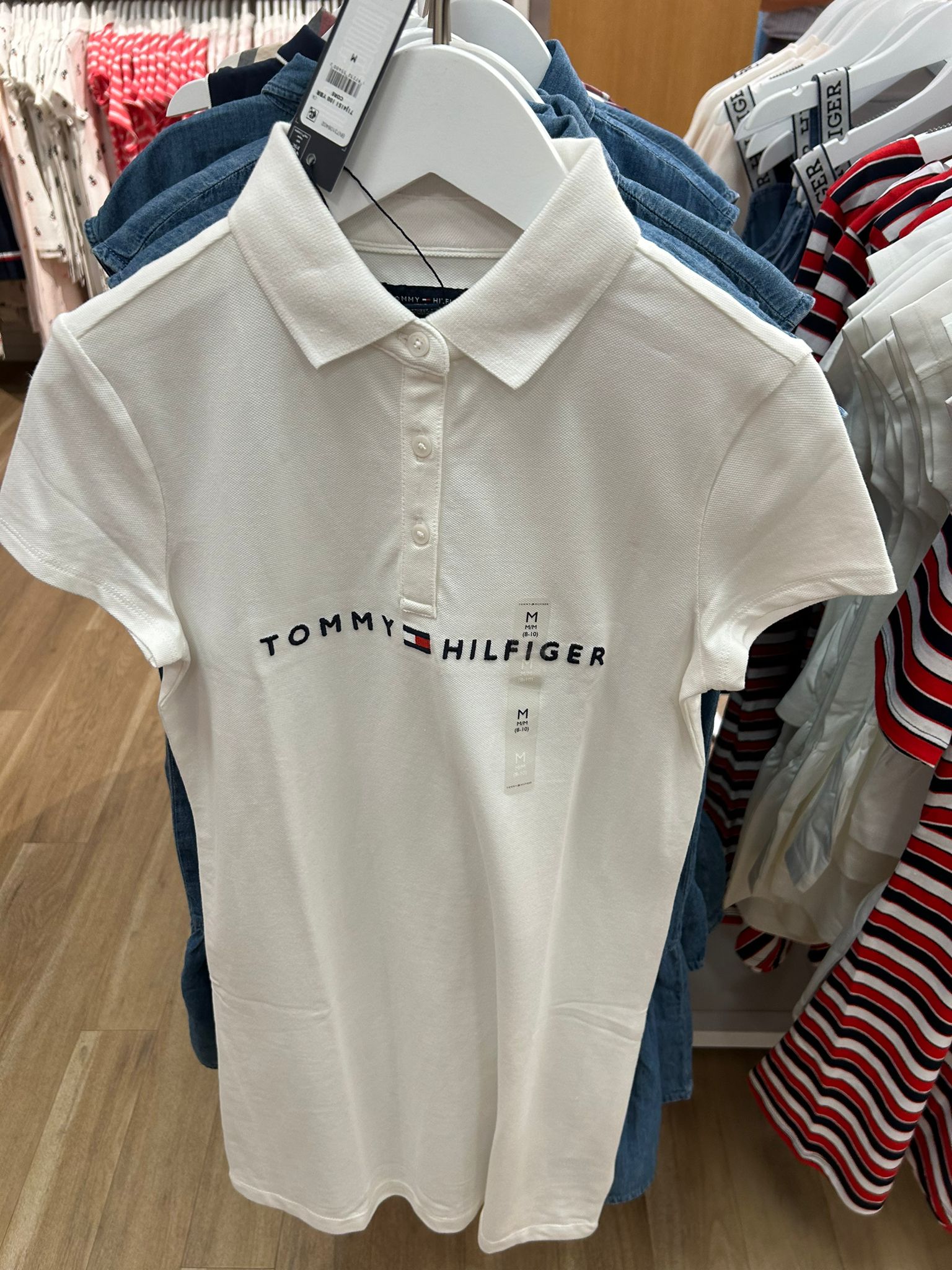 Tommy Hilfiger Girls' Hilfiger Logo Polo Dress/White