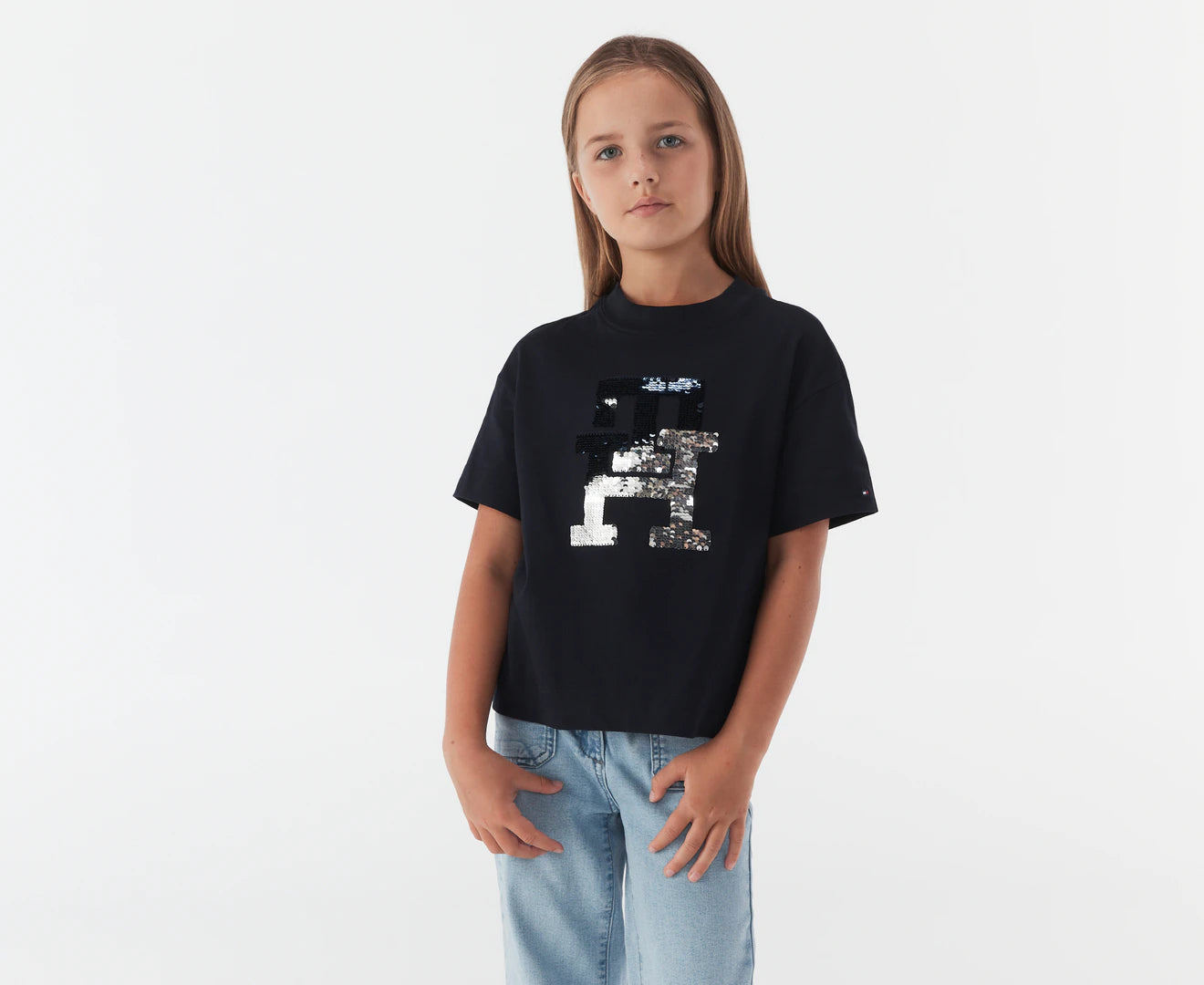 Girls' TH Logo Sequins T-Shirt