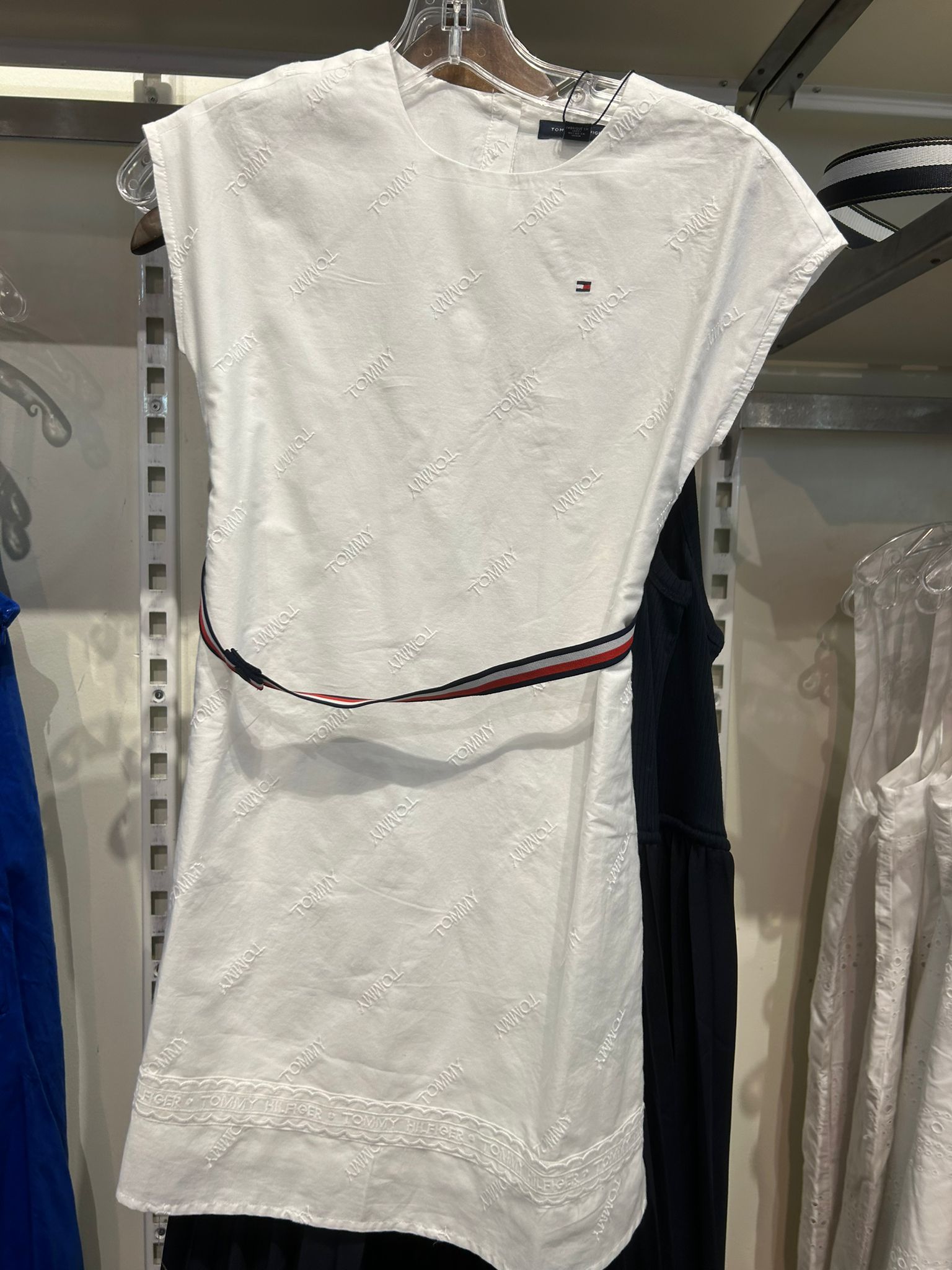 TOMMY HILFIGER Girls White Logo Dress