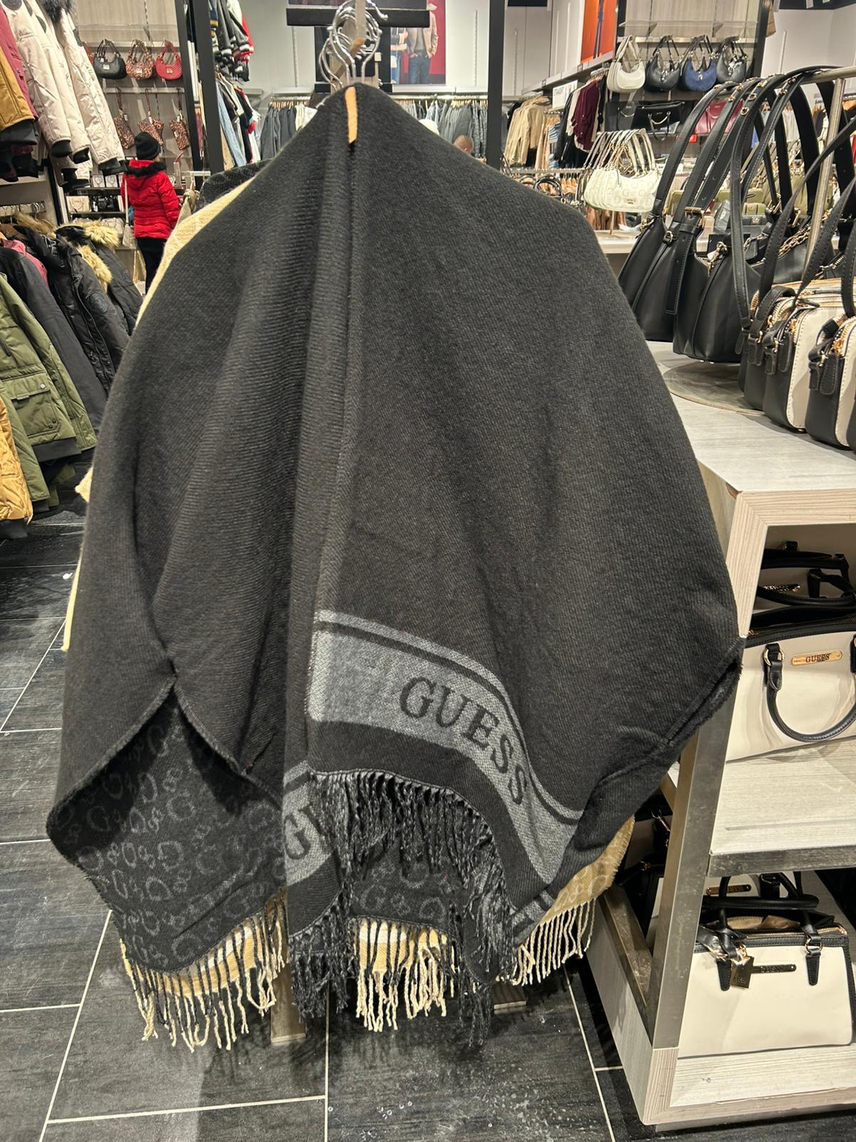 Guess Womens' Reversible Ruana Black