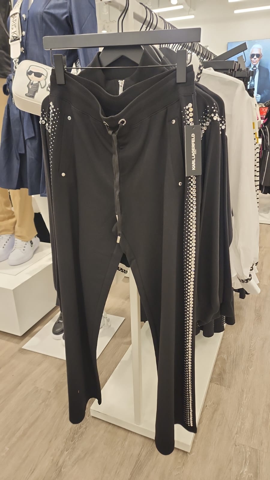 Karl Womens' RHINESTONE TRIM TRACK PANT