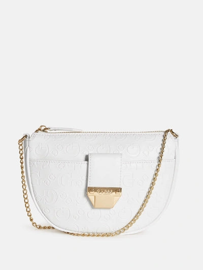 GUESS FACTORY Gemma Mini Crossbody In White