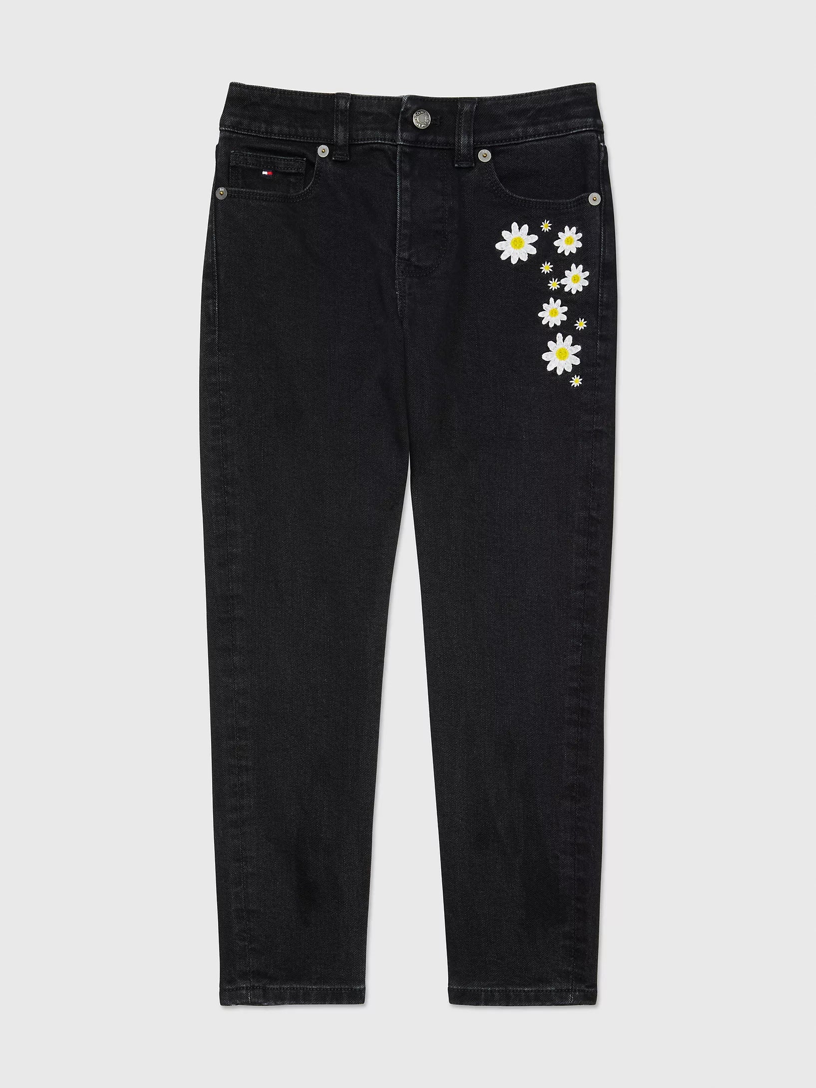 Girls' Tommy Tapered Flower Jeans / Black Denim