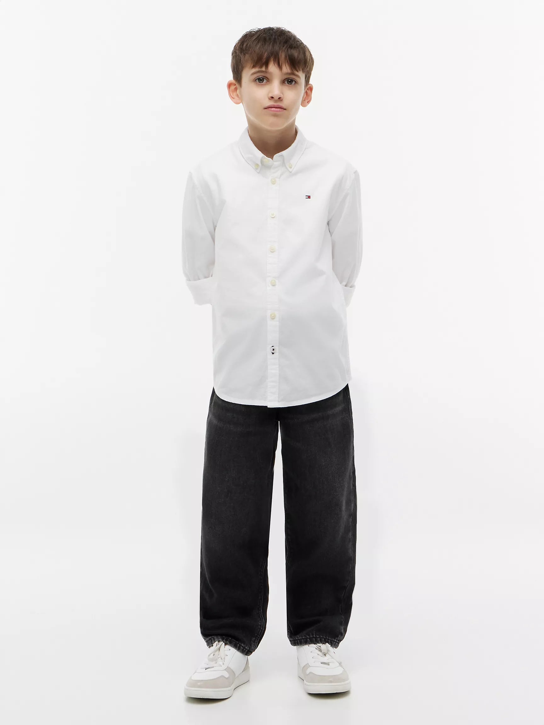 Boys Stretch Oxford Shirt Tommy Hilfiger- White
