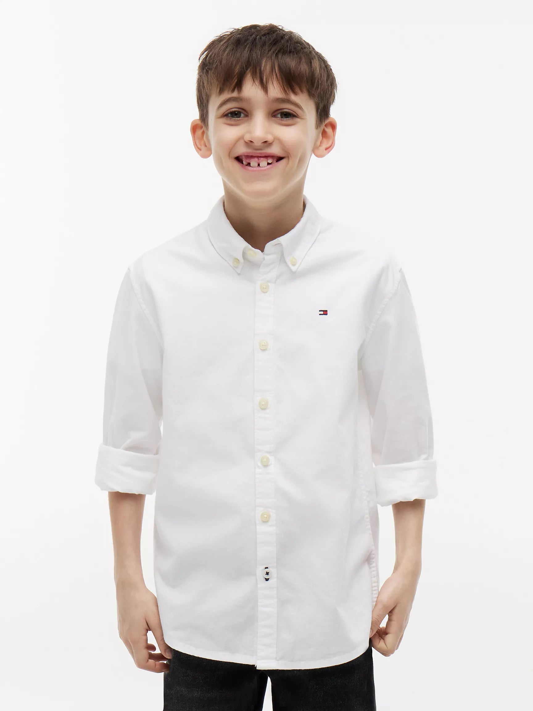 Boys Stretch Oxford Shirt Tommy Hilfiger- White