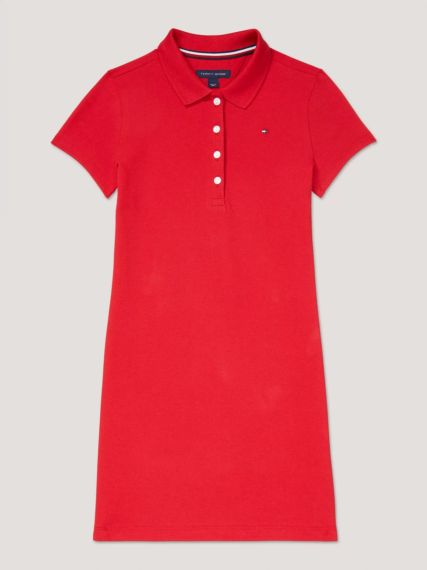 TOMMY HILFIGER Girls' Solid Polo Dress/ RED