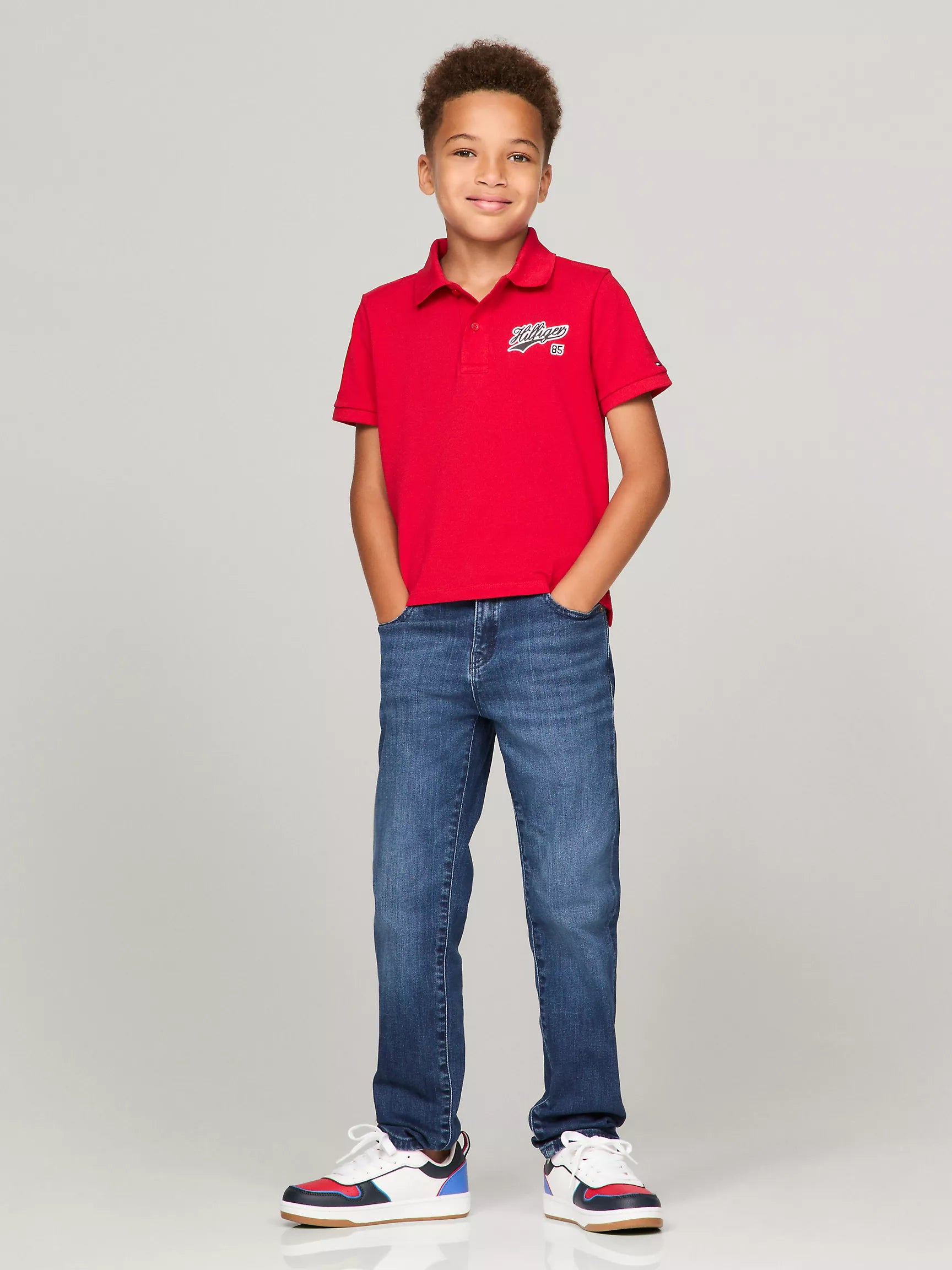 Boys' Short-Sleeve Script 85 Logo Polo