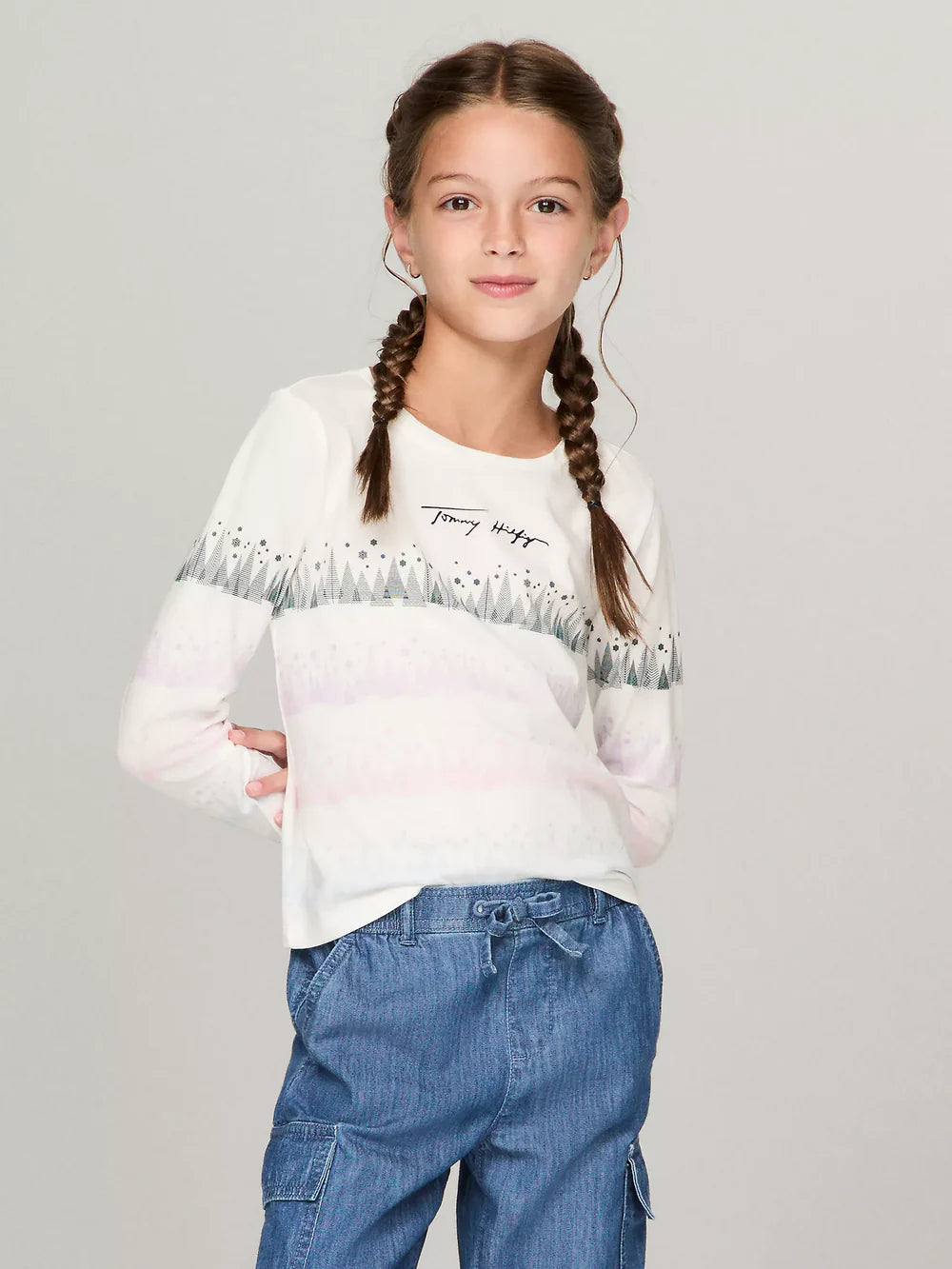 Girls' Tommy Tree and Snow Graphic T-Shirt