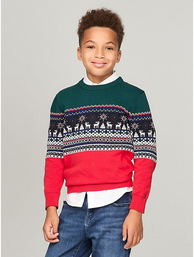 Tommy Hilfiger Boys' Reindeer Fair Isle Sweater