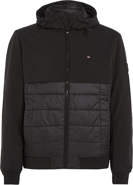 Mens' Tommy Hilfiger Sustainable Water Resistant Hooded Padded Bomber Jacket