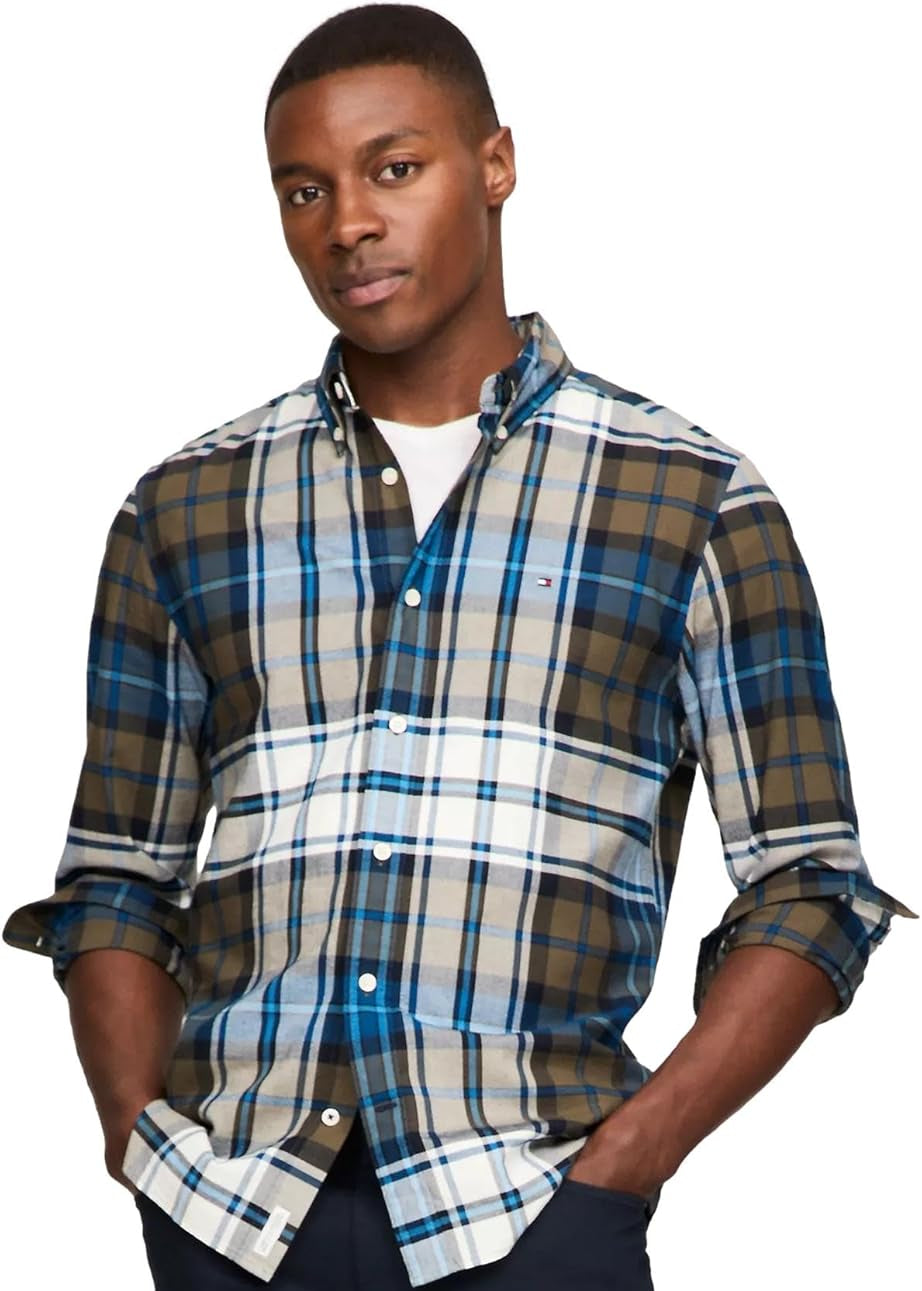 Tommy Hilfiger Men's Long Sleeve Casual Button Down Shirt in Regular Fit