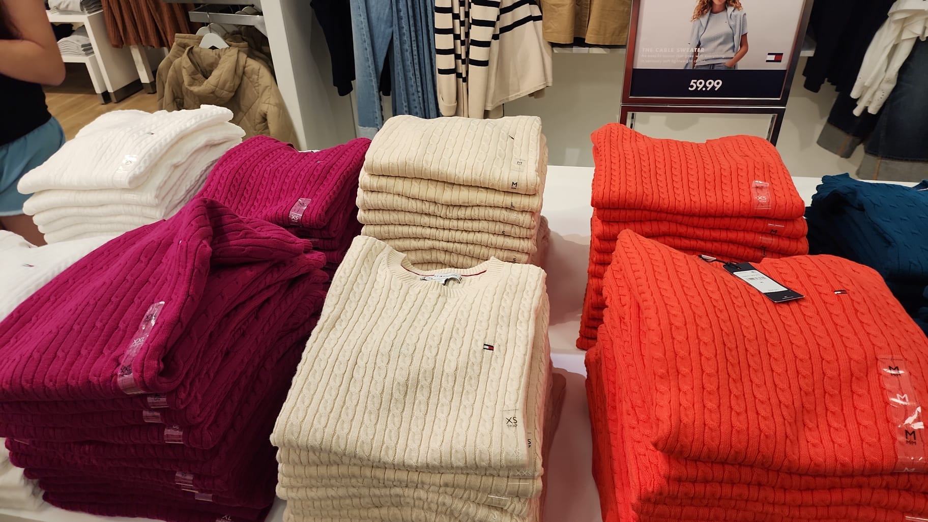 Tommy Womens' Short-Sleeve Cable Knit Sweater