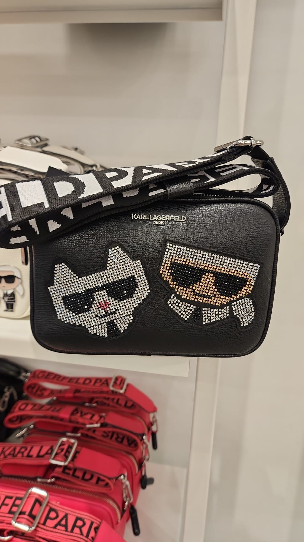 Womens' Karl Lagerfeld Paris MAYBELLE RHINESTONE DUO CAMERA CROSSBODY BAG