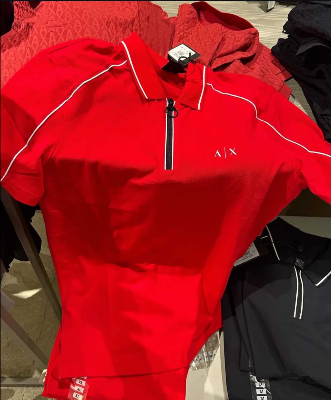 A|X Armani Exchange Men's Zipper Logo Polo Shirt