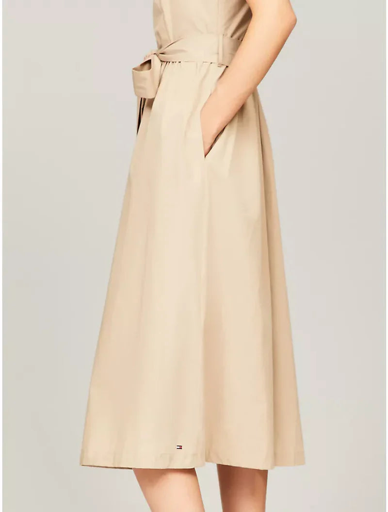Tommy Hilfiger Sleeveless Belted Midi Dress -