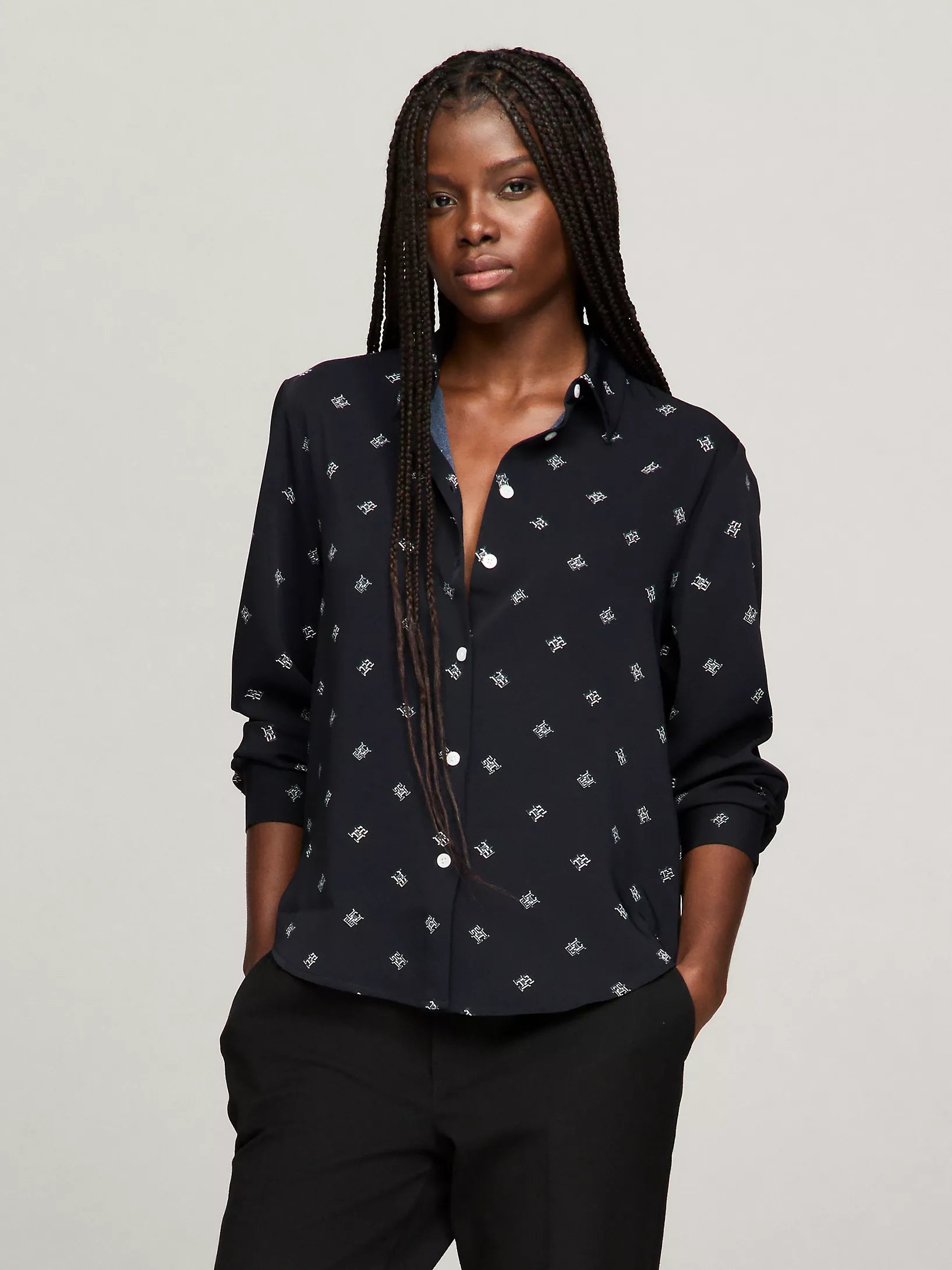 TOMMY HILFIGER TH Monogram Ithaca Stripe Oversized Shirt