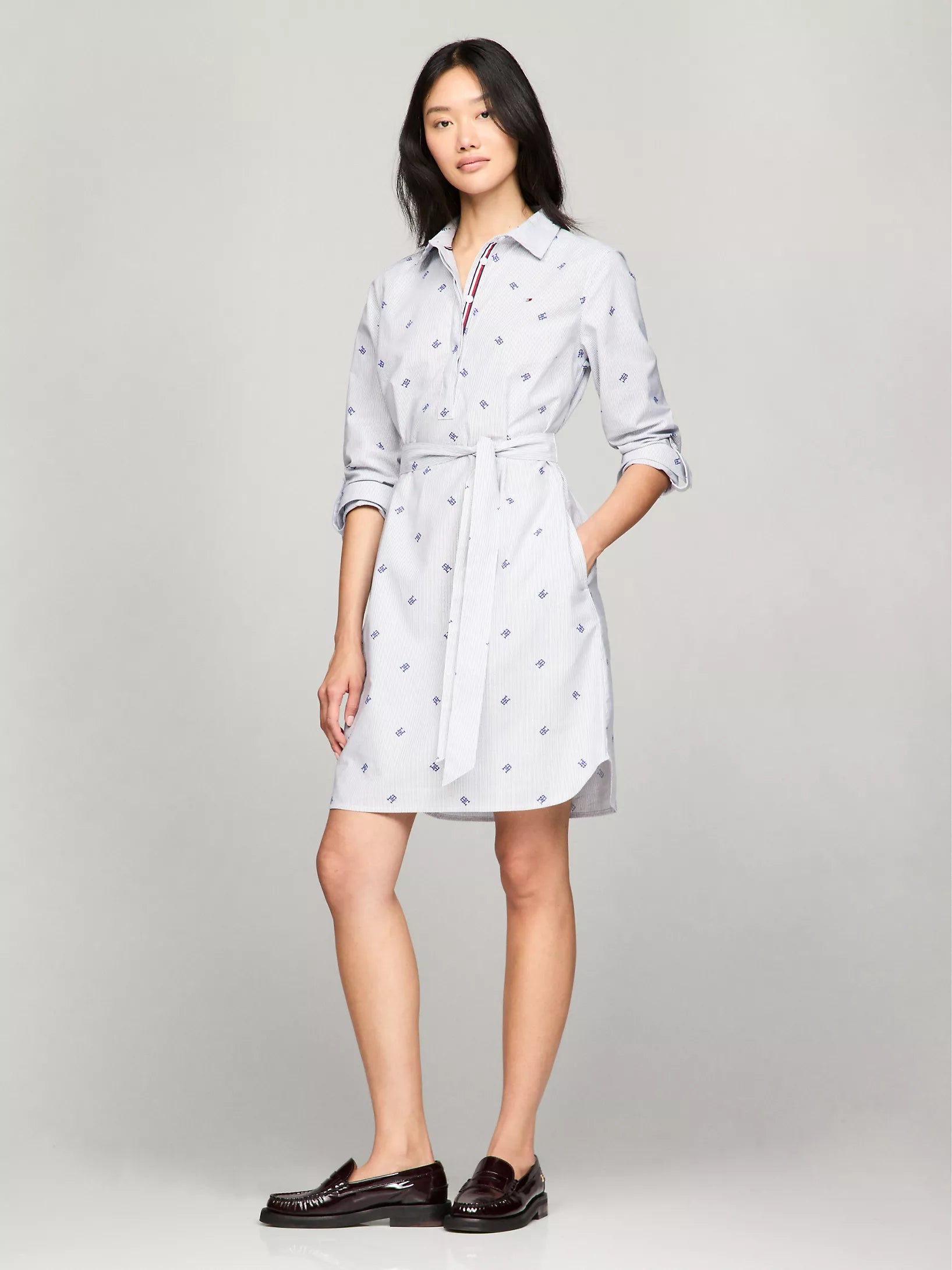 WOMENS' TH Logo Print Oxford Pullover Shirtdress